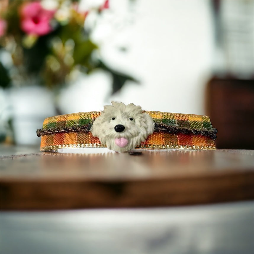 Plaid Hair Clip with Dog Embellishment - Cute & Playful Hair Accessory
