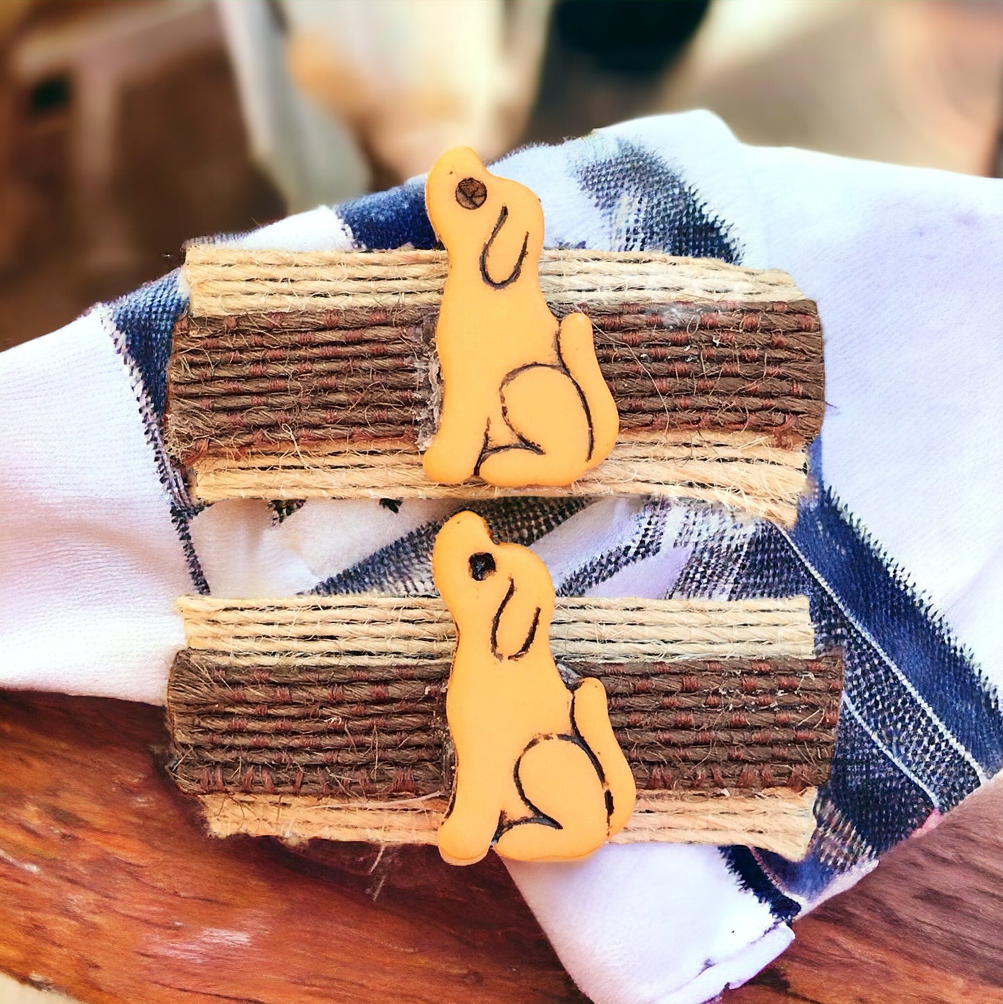 Brown Hair Clips with Dog Embellishments - Cute & Playful Hair Accessory