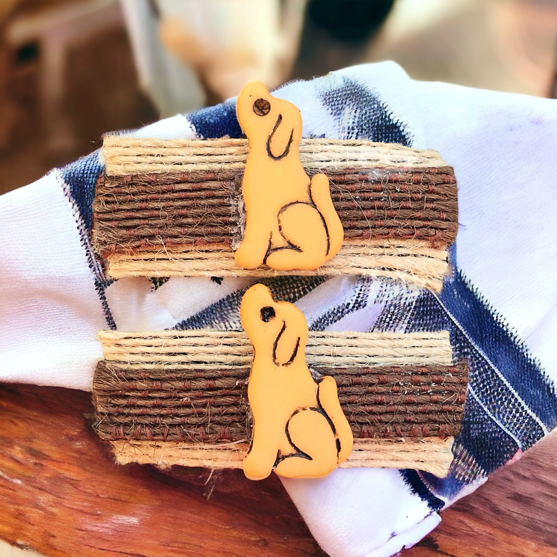 Brown Hair Clips with Dog Embellishments - Cute & Playful Hair Accessory