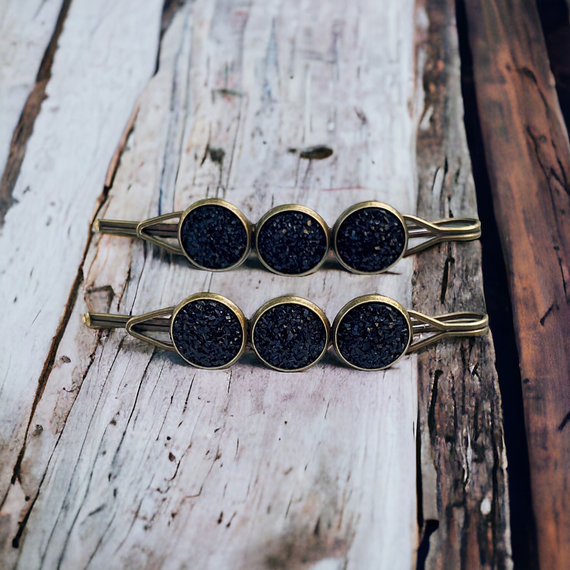 Black Druzy Hair Pins - Chic Women's Hair Accessories - Cute Bobby Pins for Stylish Looks