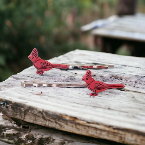 Red Cardinal Bird Hair Pins: Charming Boho Accents for Your Hairstyle