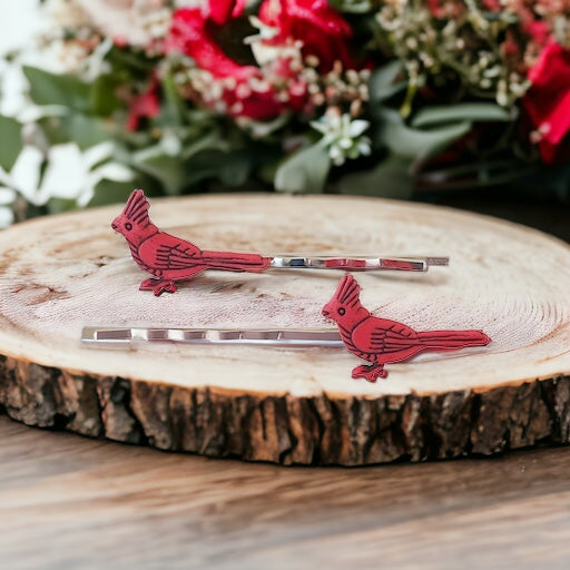 Red Cardinal Bird Hair Pins: Charming Boho Accents for Your Hairstyle