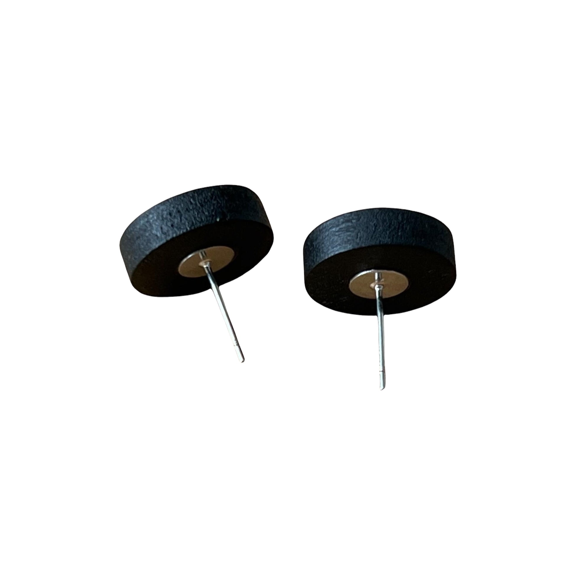 Green Resin Black Wood Unisex Stud Earrings - Stylish & Versatile Accessories