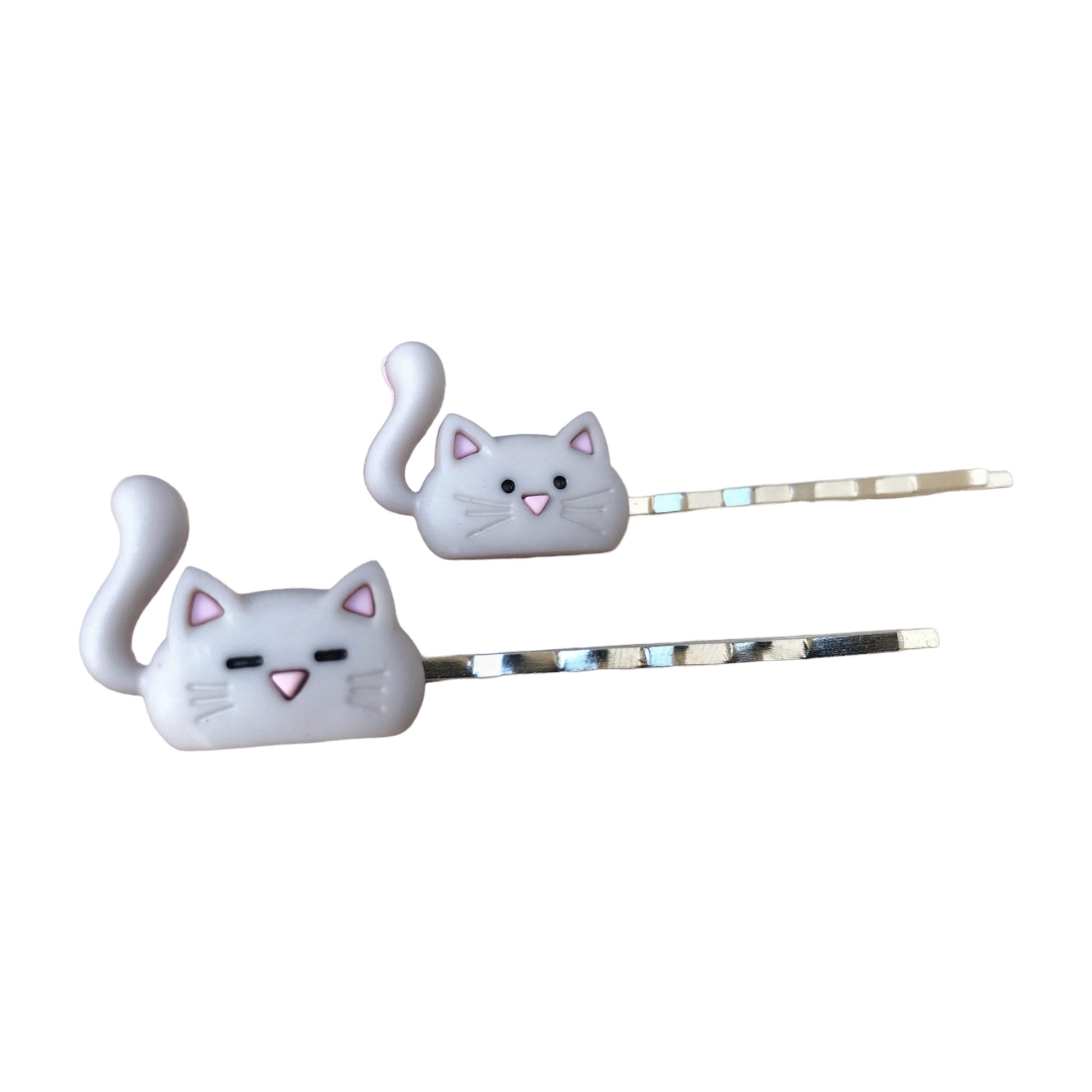 Gray Cat Hair Pins - Cute Accessories for Feline Fans