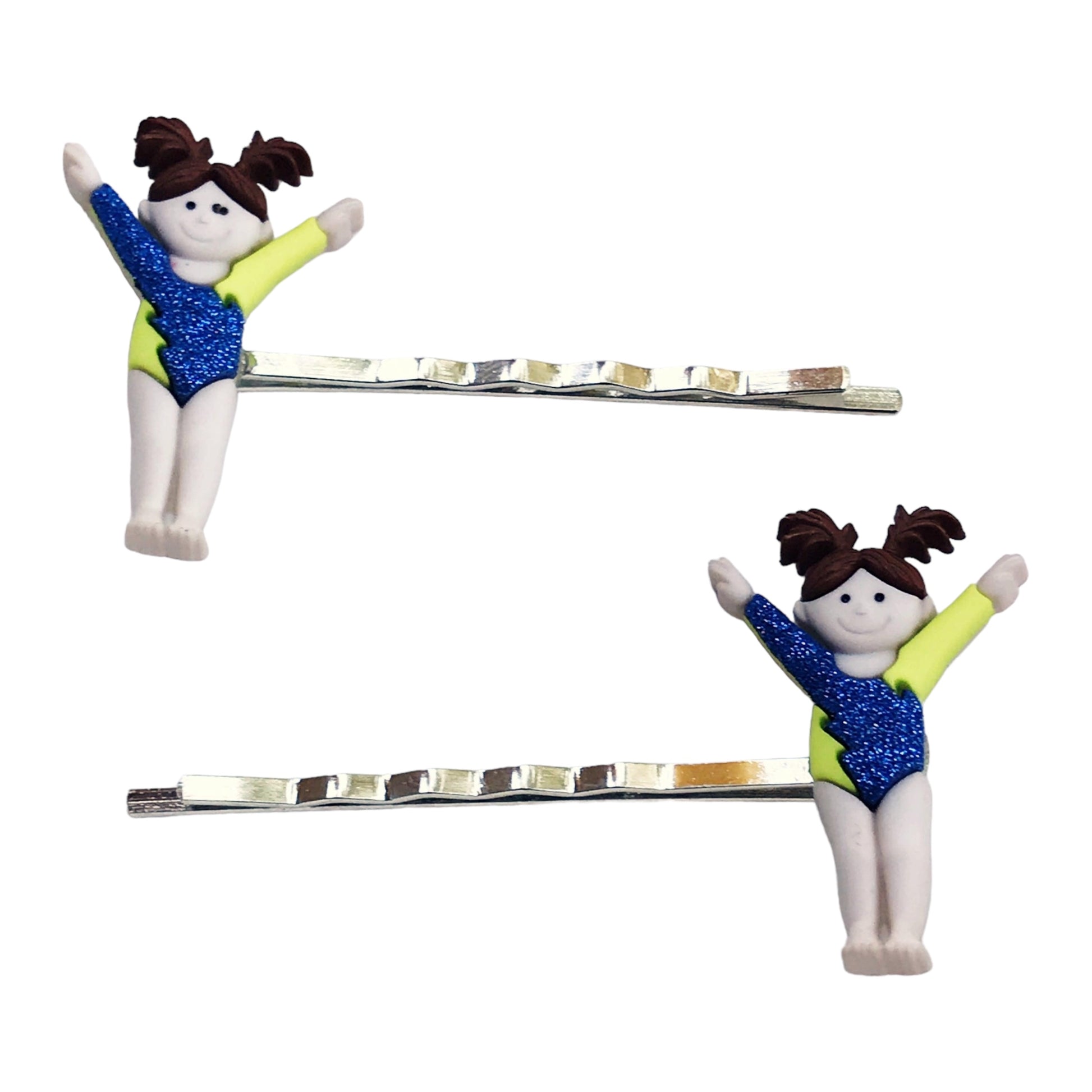 Set of 2 Gymnasts Hair Pins - Cheerful Accessories for Gymnastics Enthusiasts
