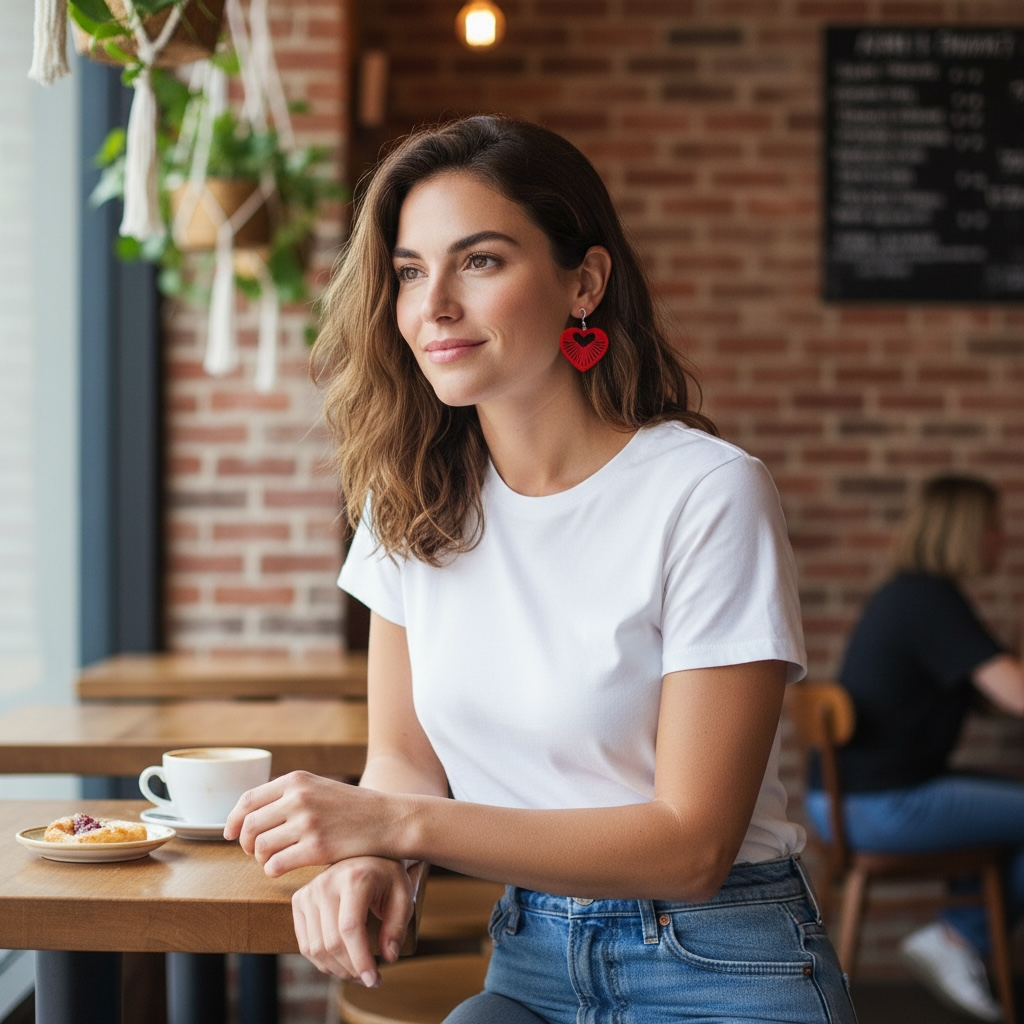 Hot Pink Radiant Heart Acrylic Dangle Earrings
