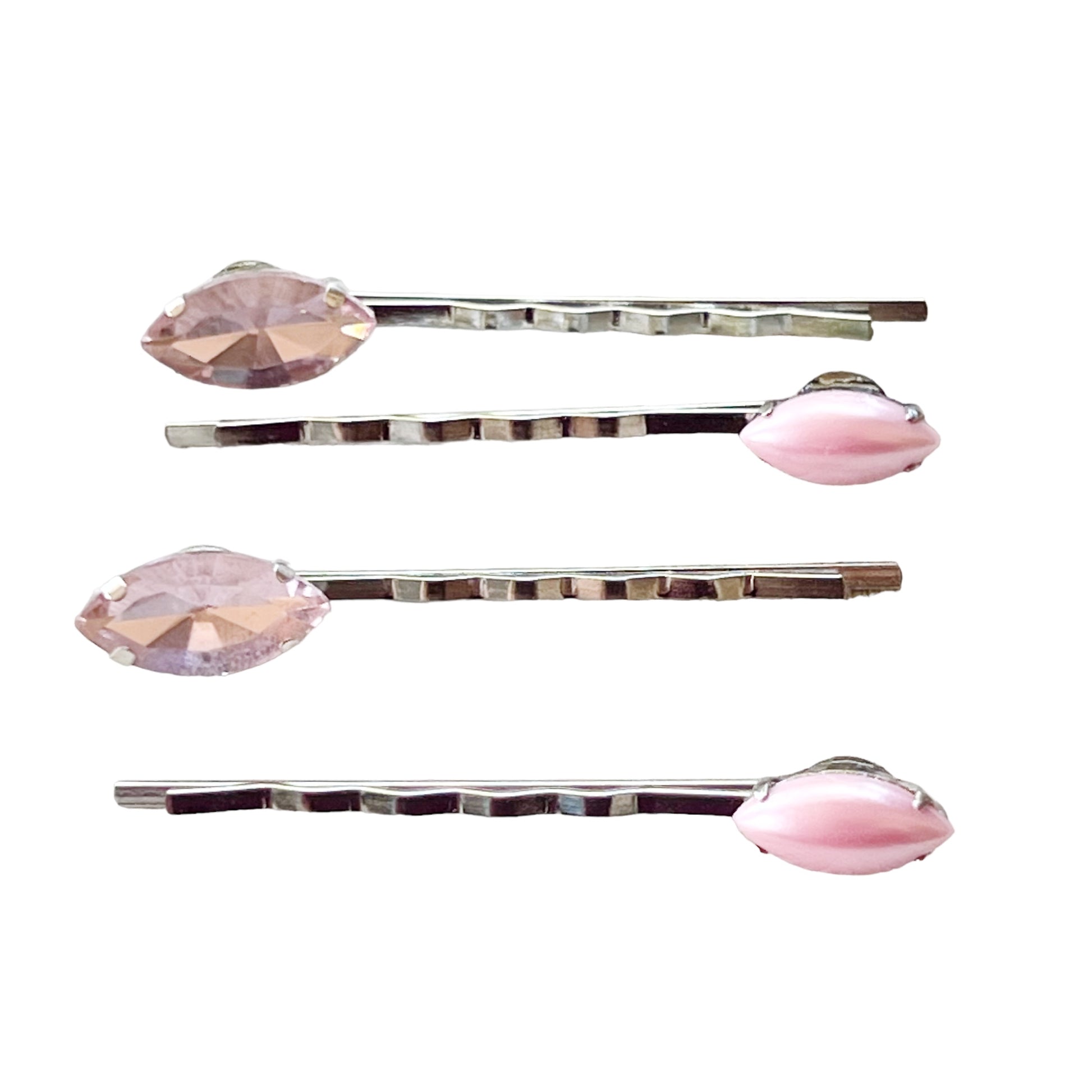 Pink Rhinestone Hair Pins