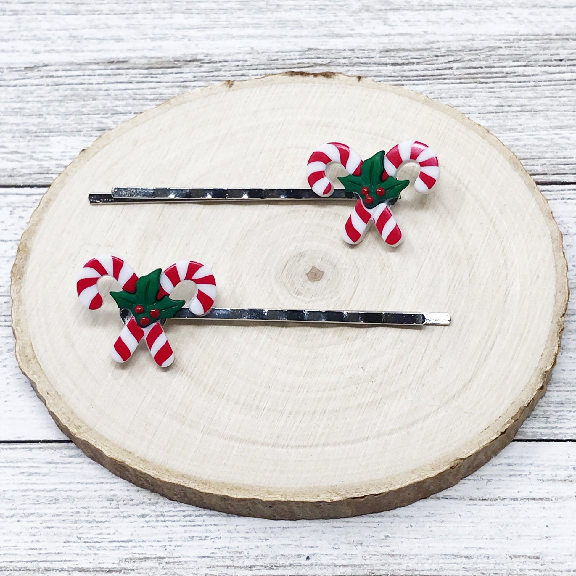 Candy Cane Bobby Pins - Festive Accessories for Holiday Hairstyles