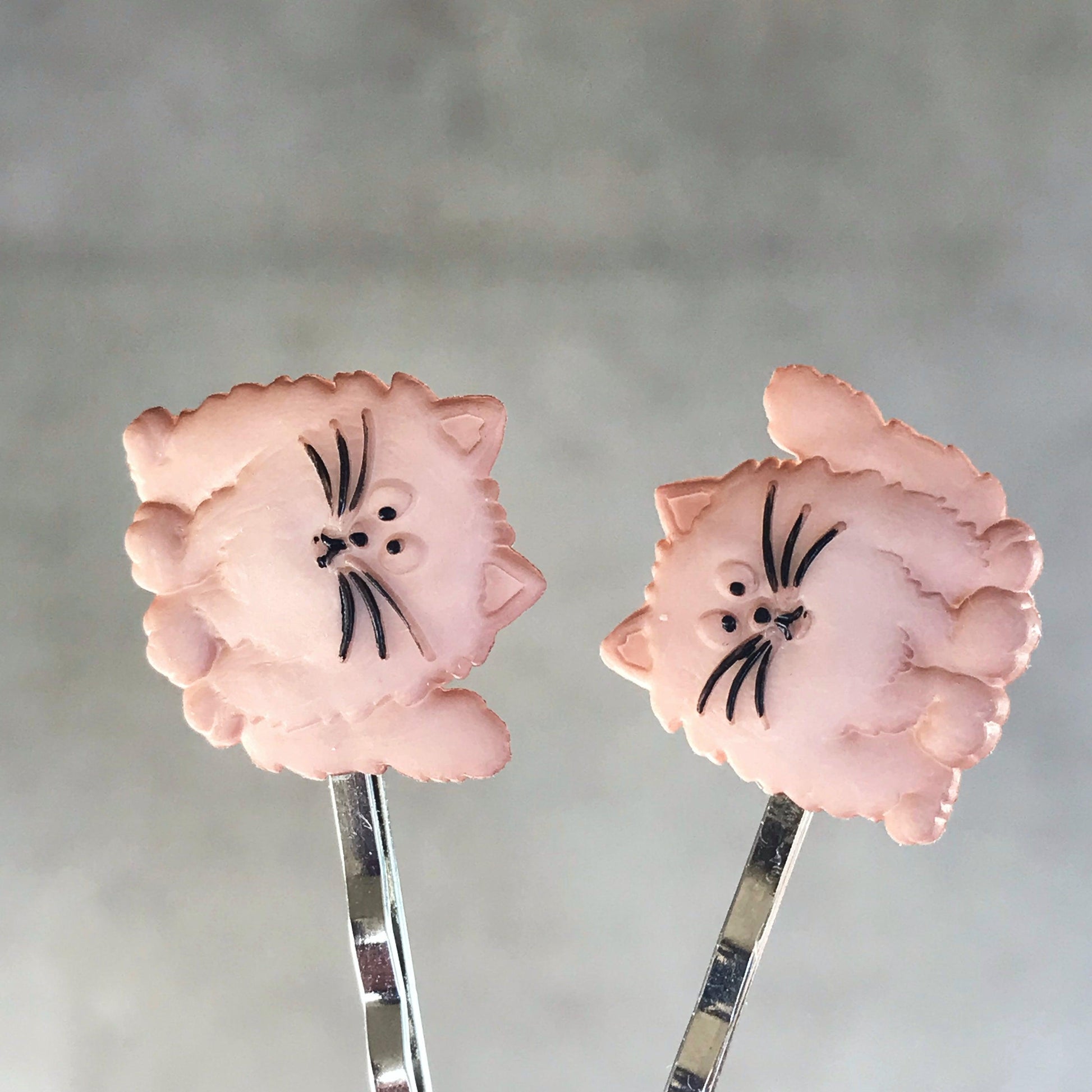 Tan Cat Hair Pins - Cute Accessories for Feline Fans