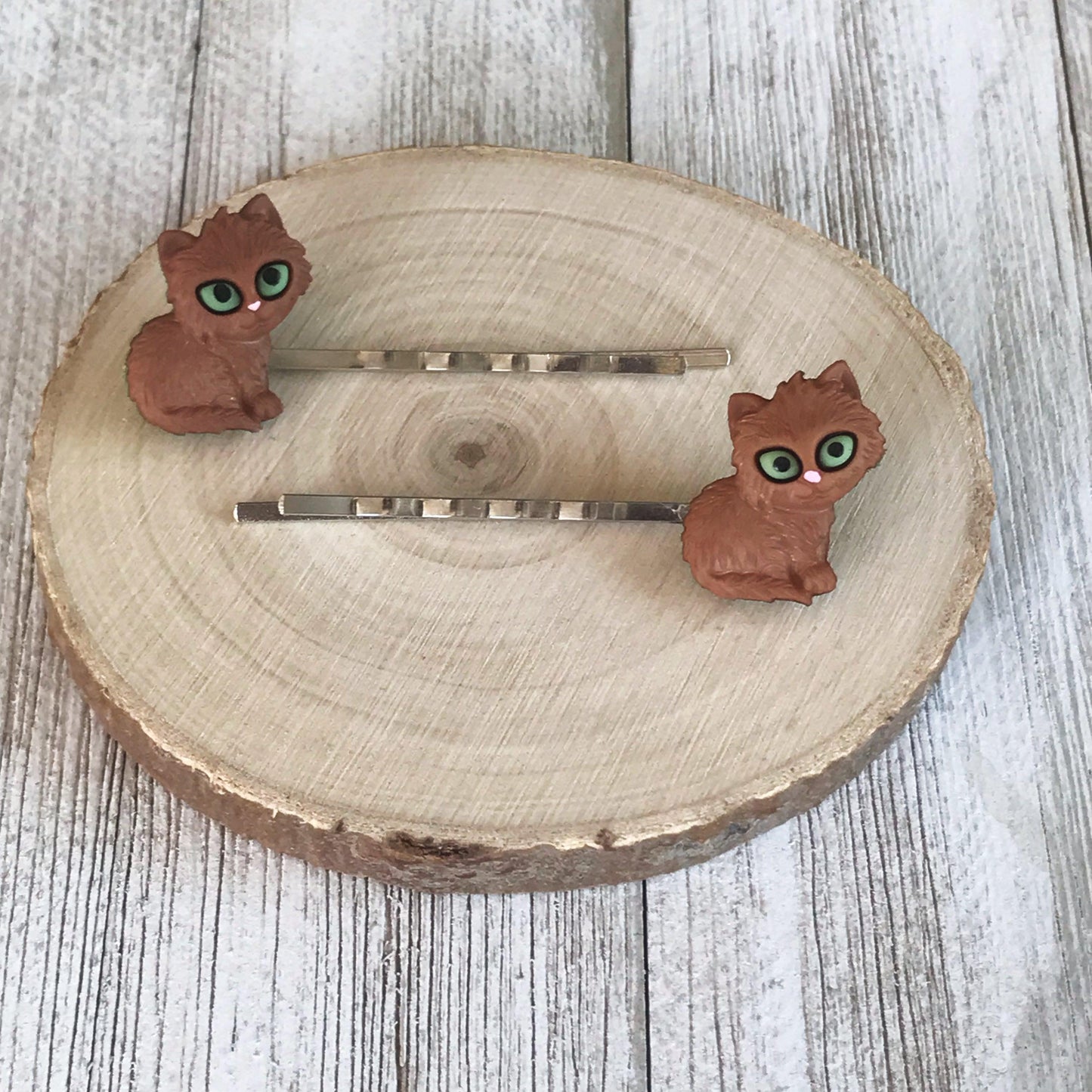 Cat Hair Pins, Cat Bobby Pins, Womens Hair Pins, Tan Cat Hair Pins, Decorative Hair Pins, Trendy Hair Pins, Kitty Hair Clips, Cat Barrettes