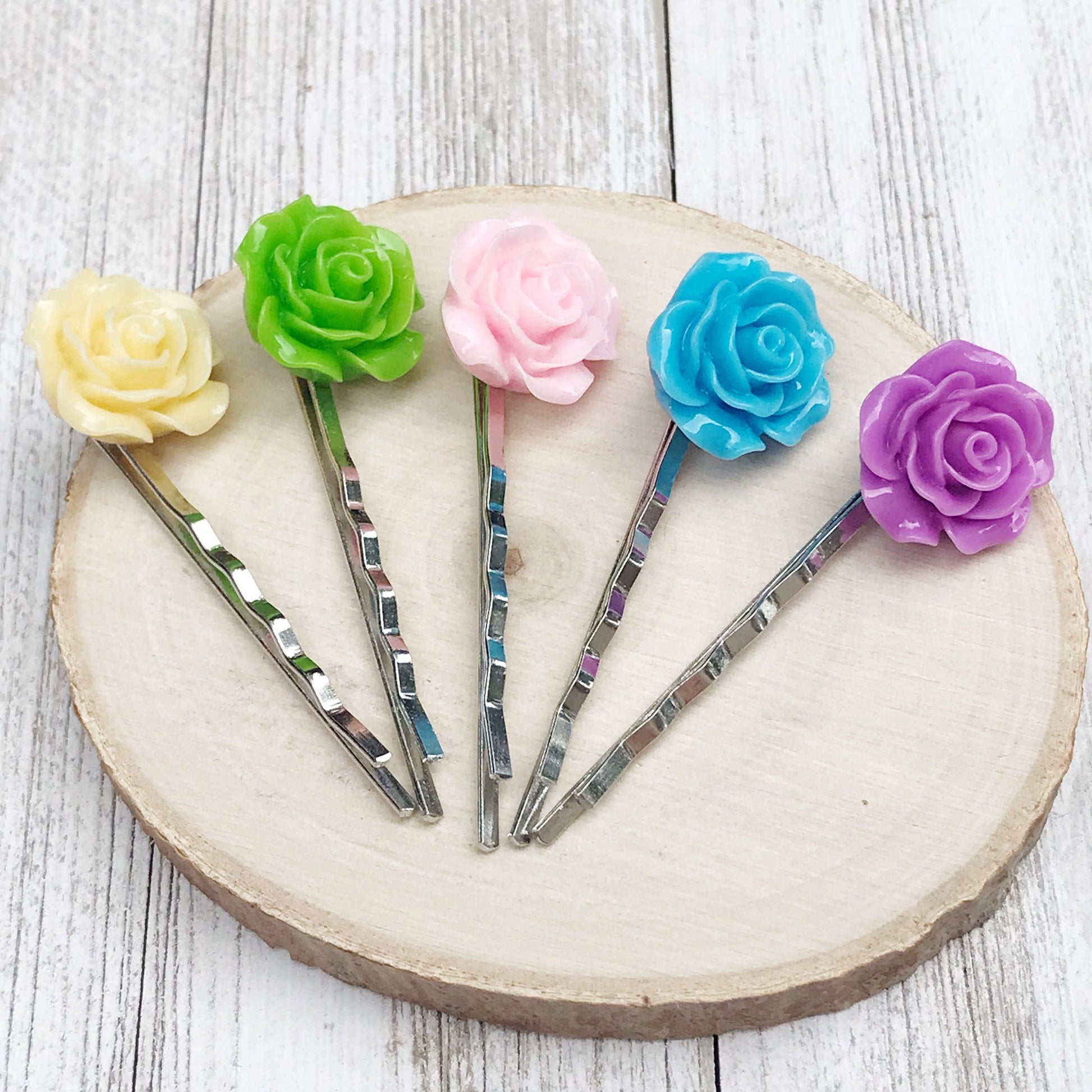 Floral Bobby Pin, Flower Hair Pin Wedding Hair Piece Embellished Boho Hair Pin Bridal Hair Accessory