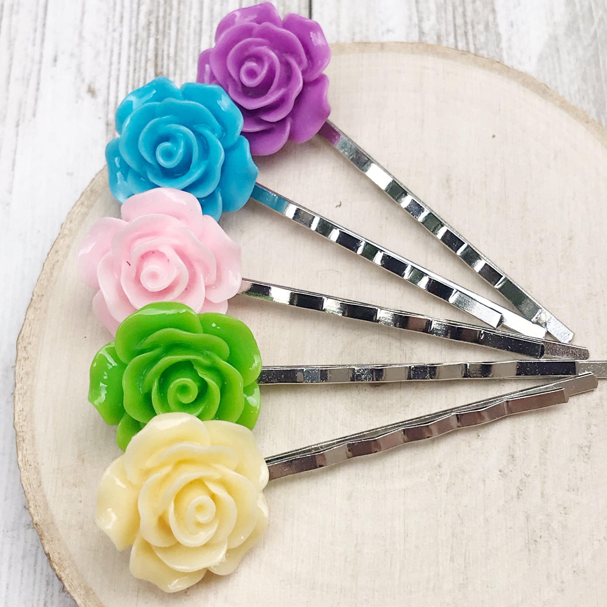Floral Bobby Pin, Flower Hair Pin Wedding Hair Piece Embellished Boho Hair Pin Bridal Hair Accessory