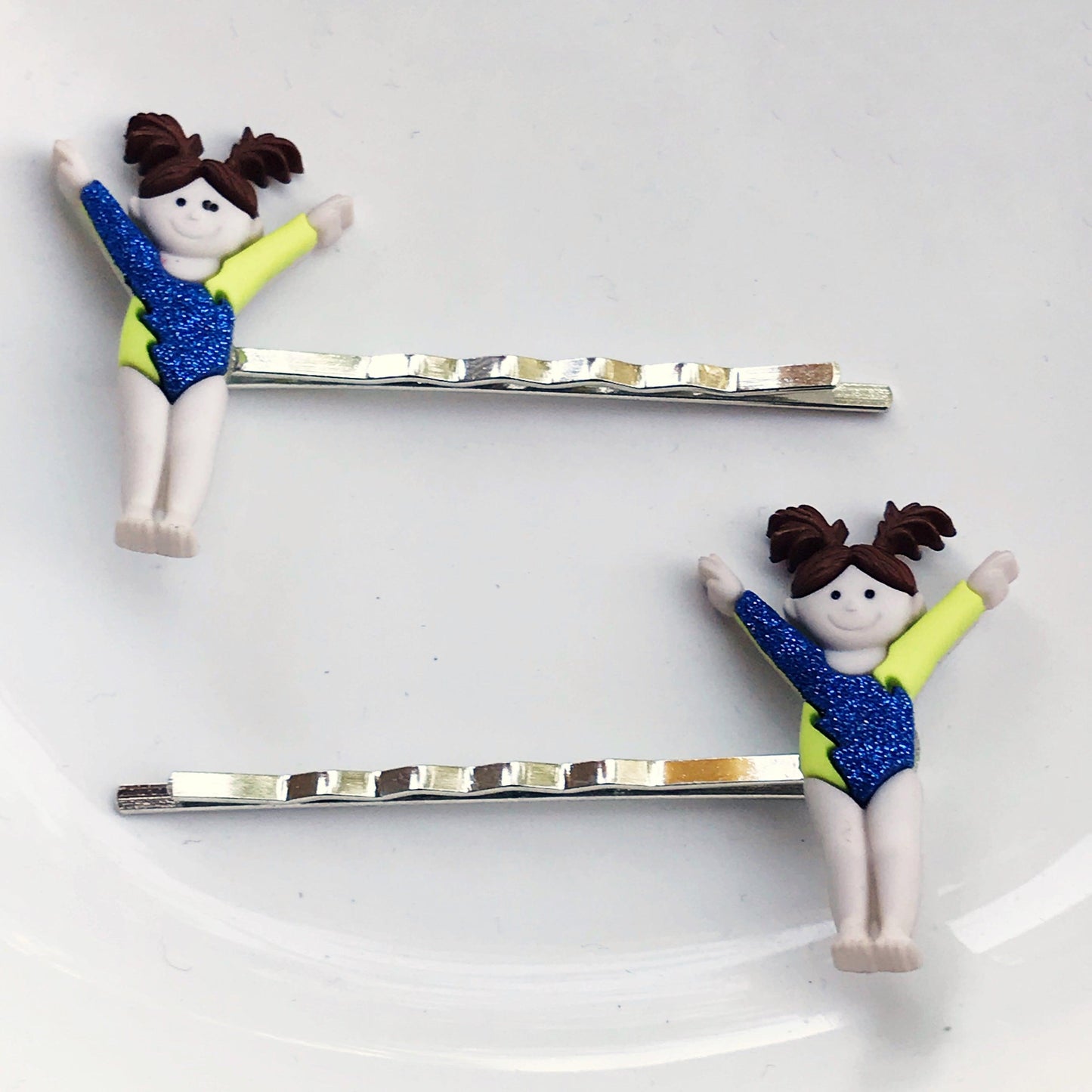 Set of 2 Gymnasts Hair Pins - Cheerful Accessories for Gymnastics Enthusiasts