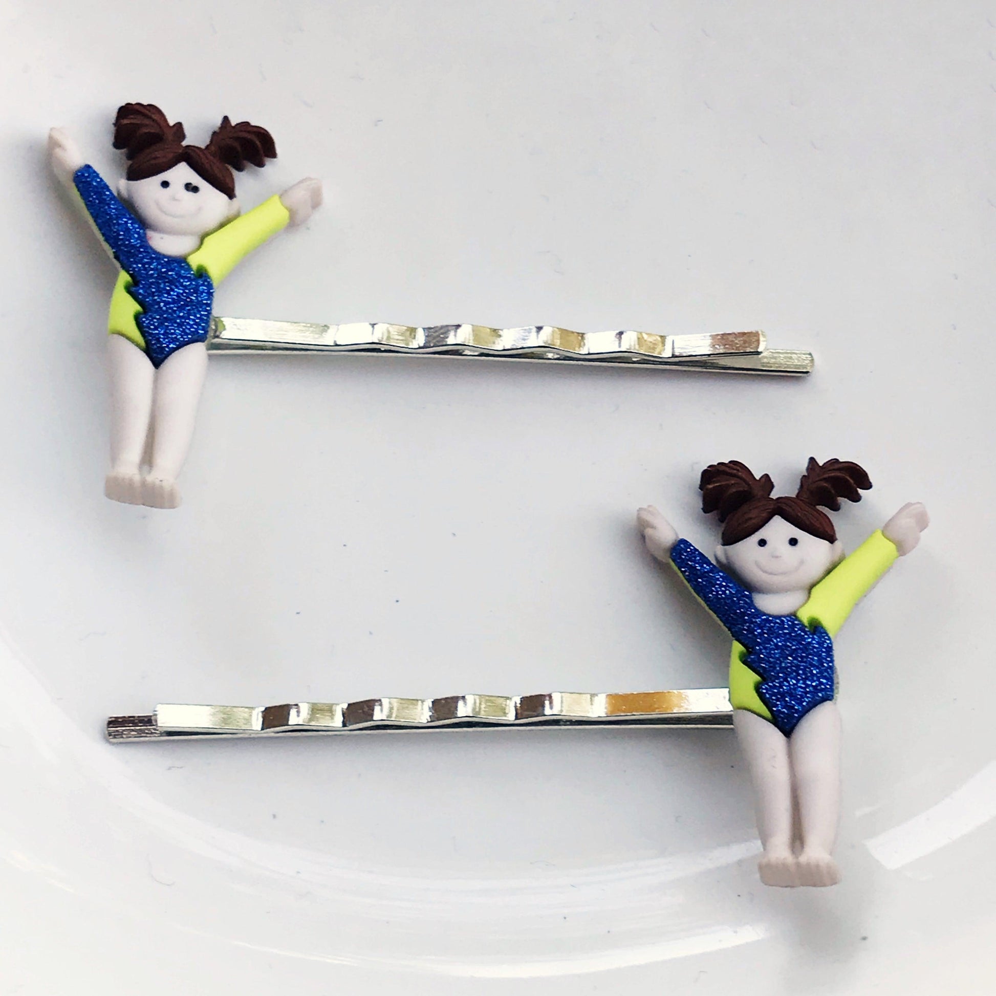 Set of 2 Gymnasts Hair Pins - Cheerful Accessories for Gymnastics Enthusiasts