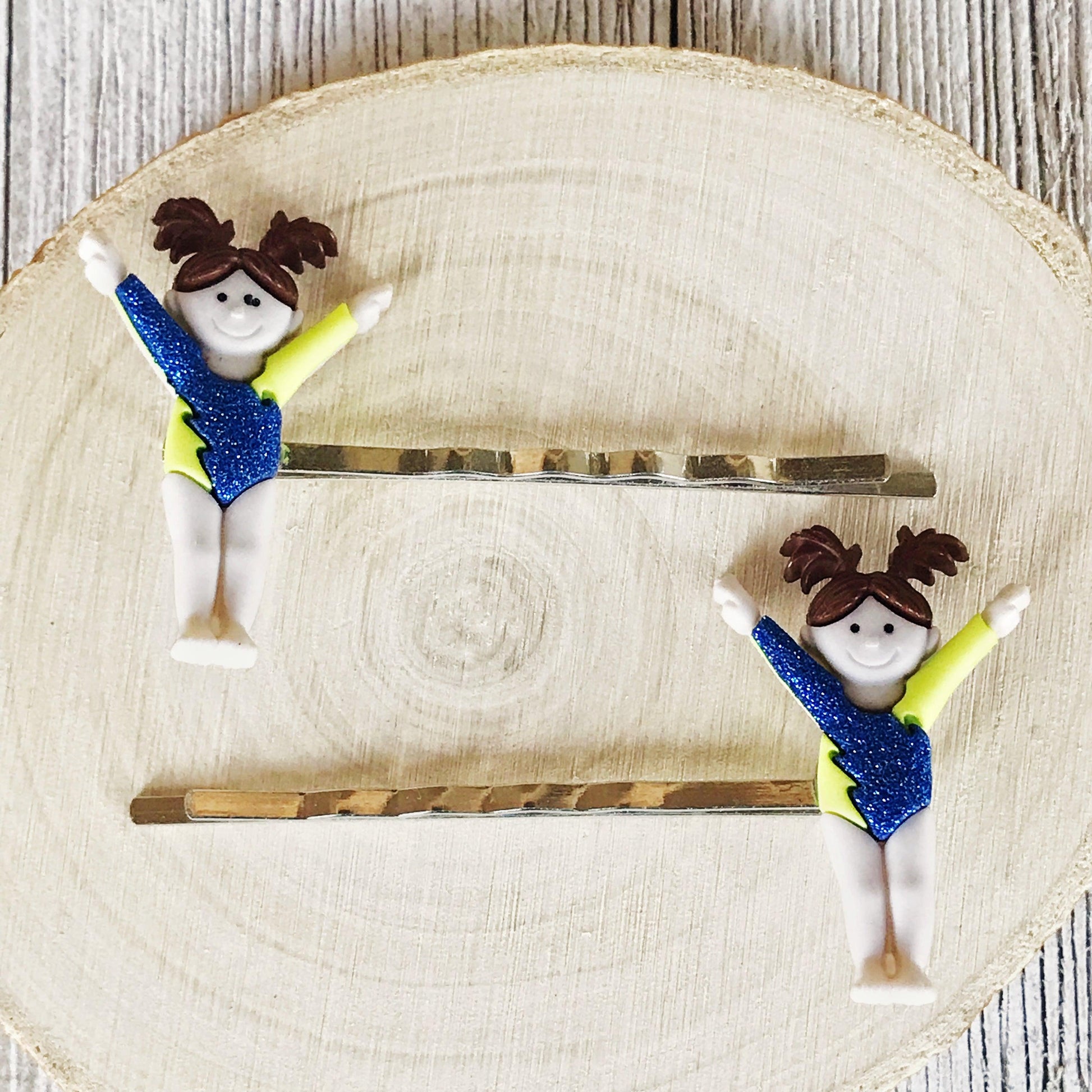 Set of 2 Gymnasts Hair Pins - Cheerful Accessories for Gymnastics Enthusiasts