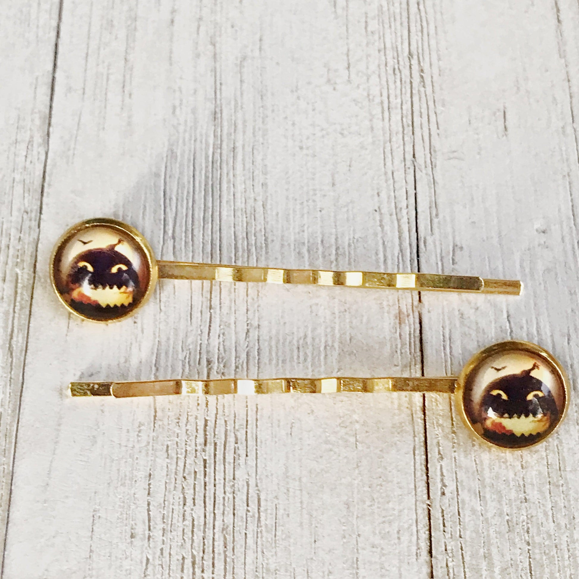 Halloween Pumpkin Hair Pins, Pumpkin Hair Clips, Halloween Barrettes, Bat Hair Clips, Hair Clip for Women, Decorative Bobby Pins, Creepy Pin
