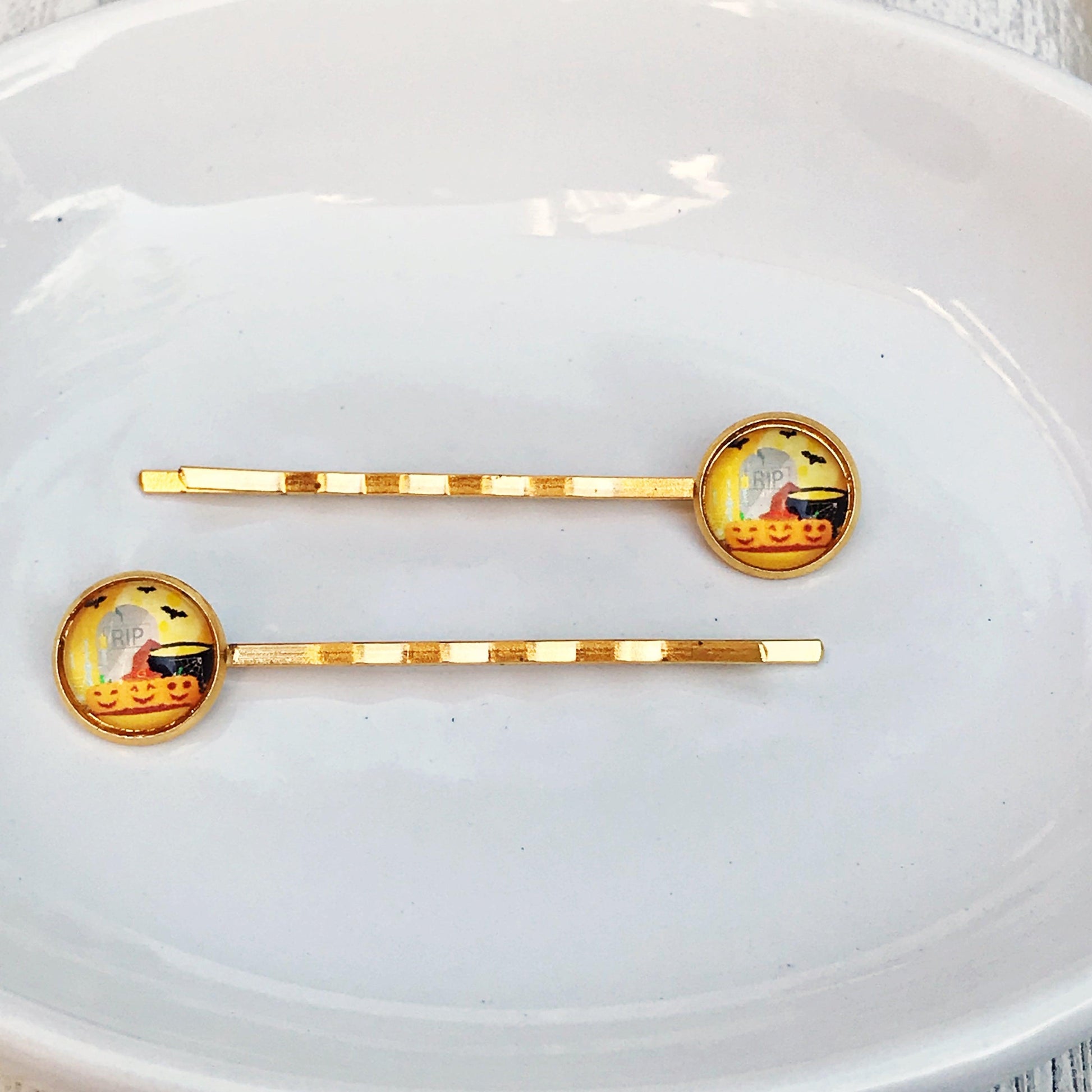 Halloween Pumpkin Hair Pins, Pumpkin Hair Clips, Halloween Barrettes, Bat Hair Clips, Hair Clip for Women, Decorative Bobby Pins, Creepy Pin