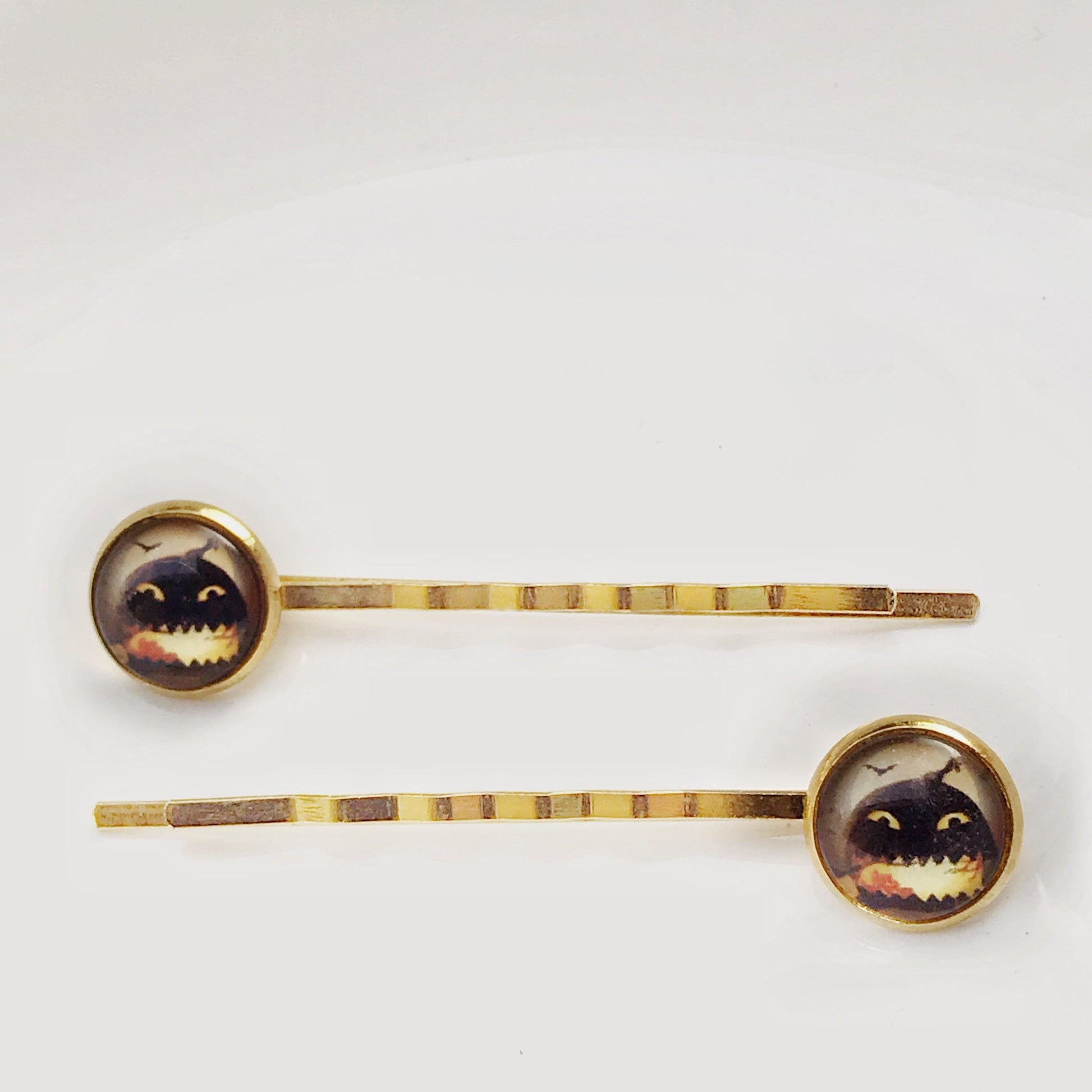 Halloween Pumpkin Hair Pins, Pumpkin Hair Clips, Halloween Barrettes, Bat Hair Clips, Hair Clip for Women, Decorative Bobby Pins, Creepy Pin