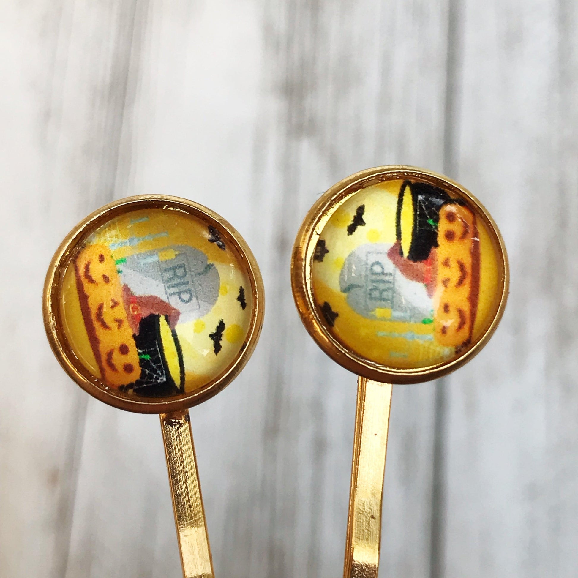Halloween Pumpkin Hair Pins, Pumpkin Hair Clips, Halloween Barrettes, Bat Hair Clips, Hair Clip for Women, Decorative Bobby Pins, Creepy Pin
