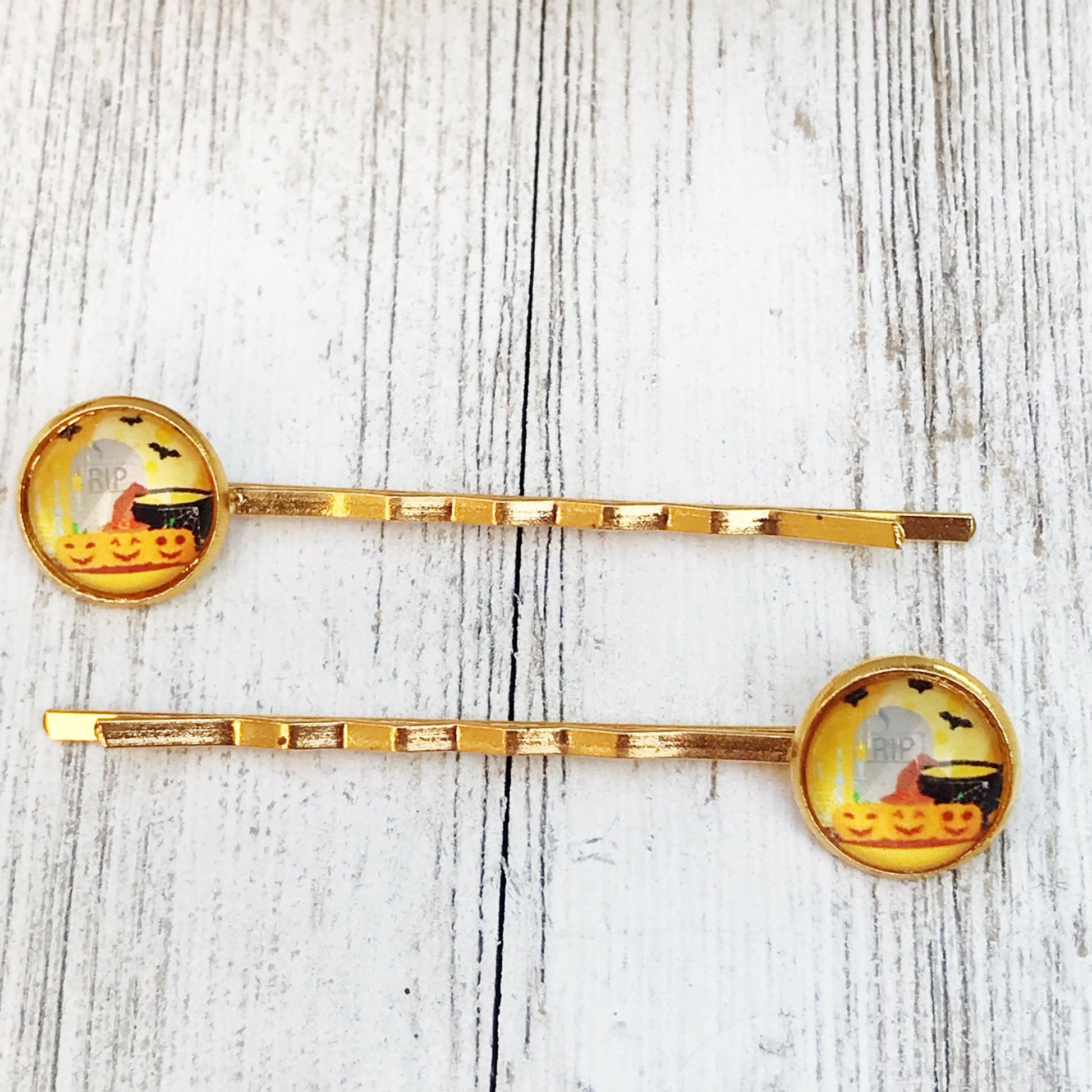 Halloween Pumpkin Hair Pins, Pumpkin Hair Clips, Halloween Barrettes, Bat Hair Clips, Hair Clip for Women, Decorative Bobby Pins, Creepy Pin