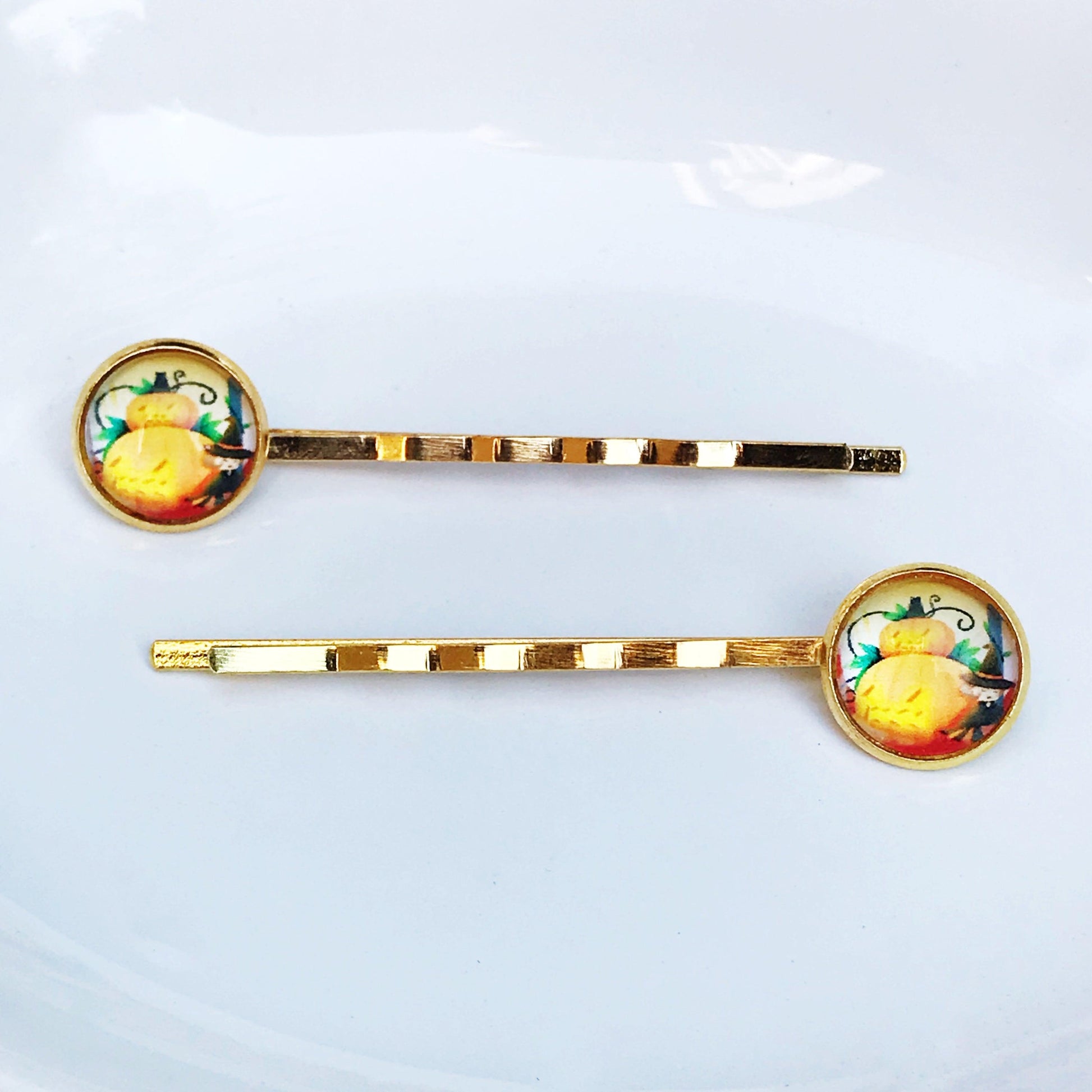 Halloween Pumpkin Hair Pins, Pumpkin Hair Clips, Halloween Barrettes, Scarecrow Hair Clips, Hair Clip for Women, Decorative Fall Bobby Pins