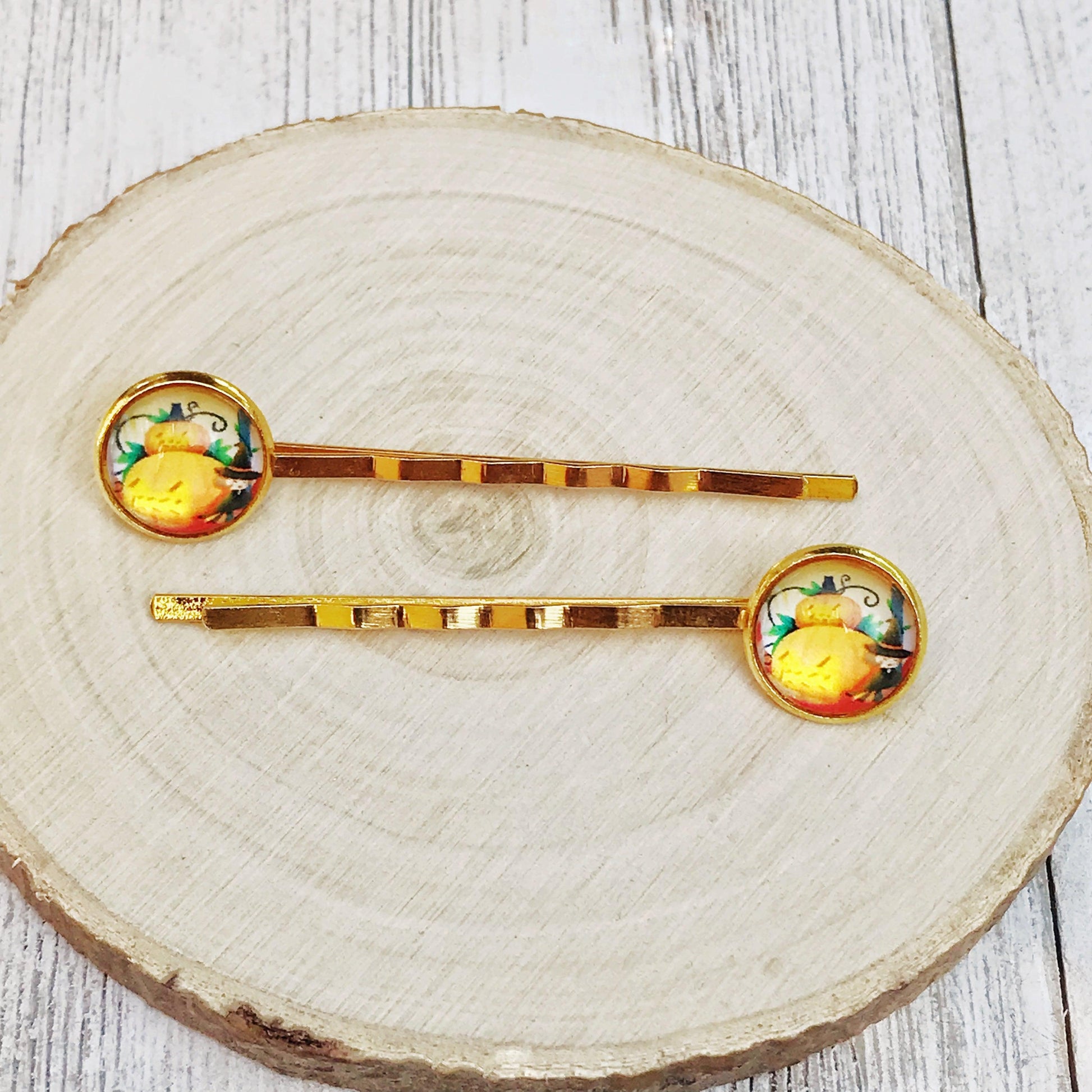Halloween Pumpkin Hair Pins, Pumpkin Hair Clips, Halloween Barrettes, Scarecrow Hair Clips, Hair Clip for Women, Decorative Fall Bobby Pins