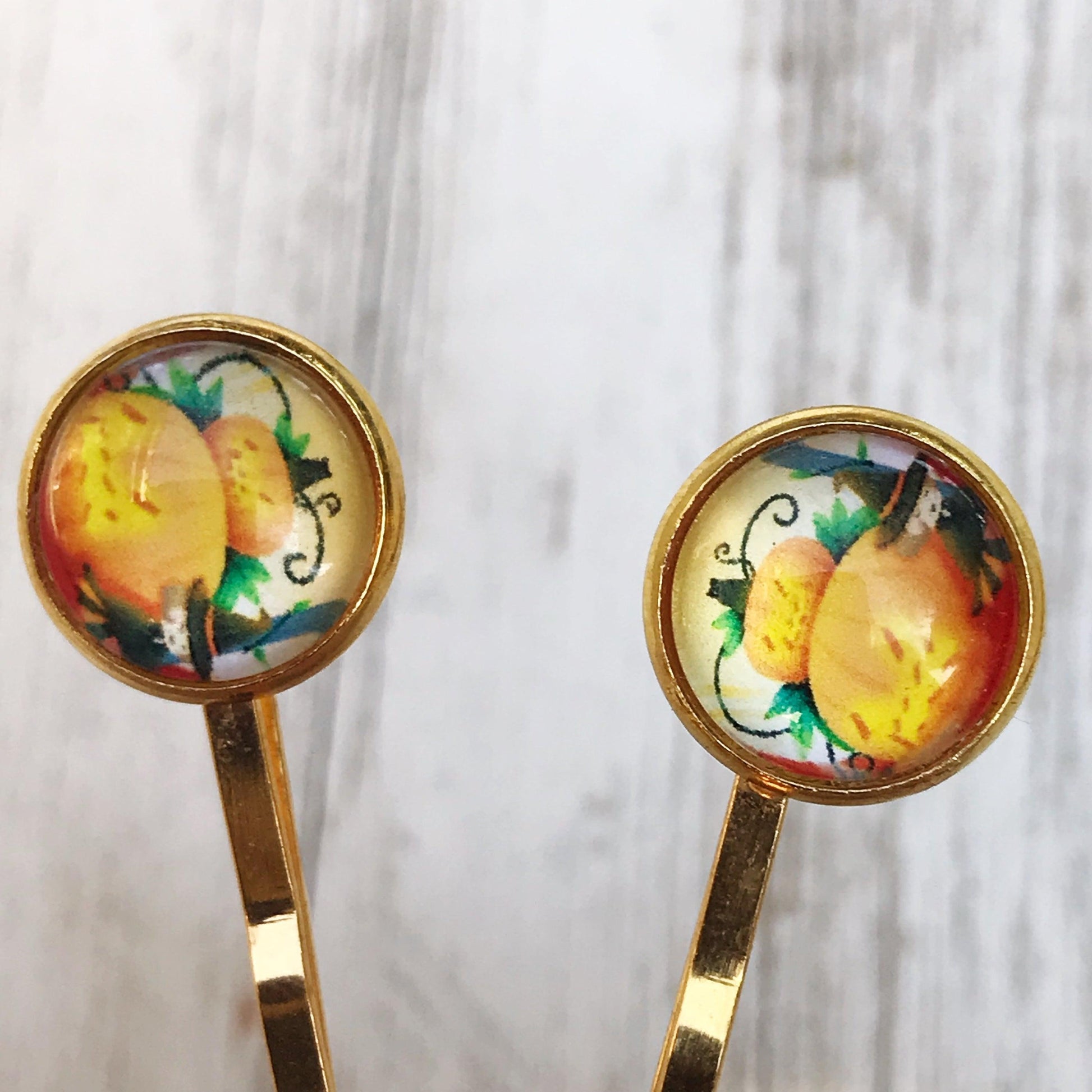 Halloween Pumpkin Hair Pins, Pumpkin Hair Clips, Halloween Barrettes, Scarecrow Hair Clips, Hair Clip for Women, Decorative Fall Bobby Pins