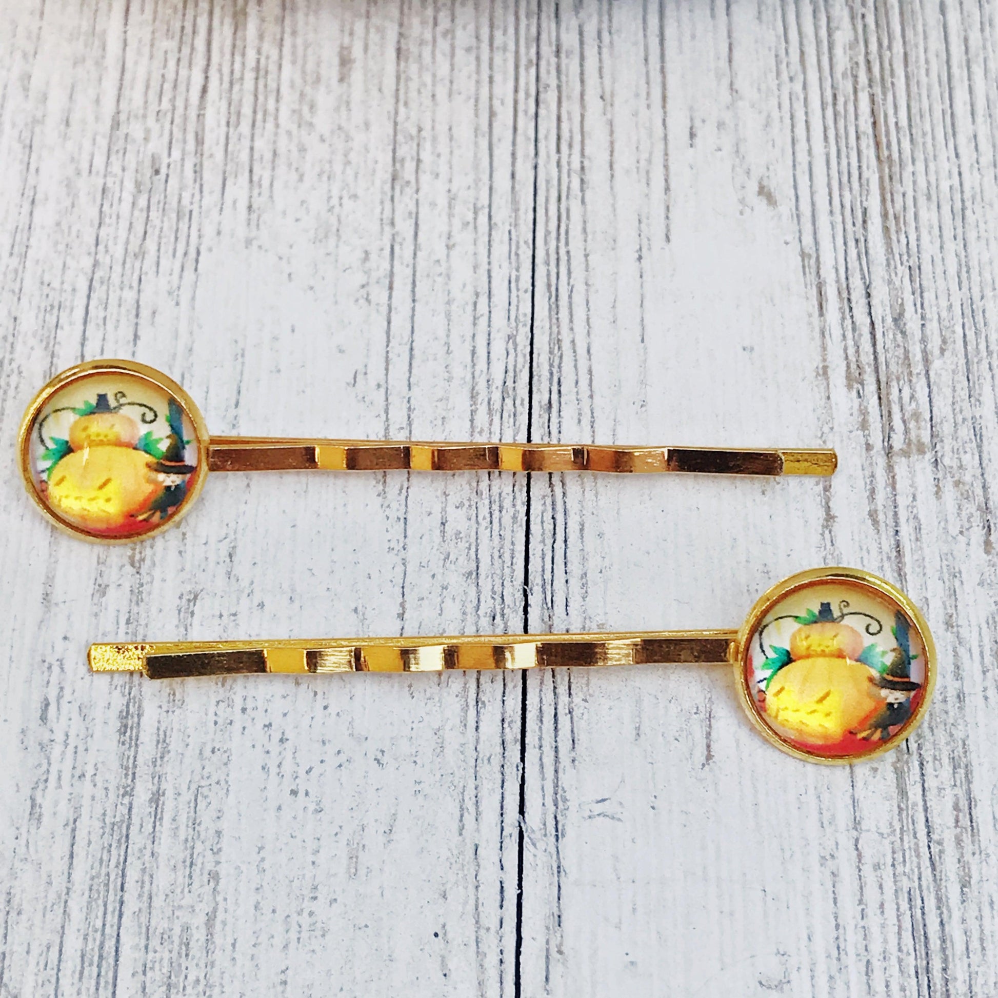 Halloween Pumpkin Hair Pins, Pumpkin Hair Clips, Halloween Barrettes, Scarecrow Hair Clips, Hair Clip for Women, Decorative Fall Bobby Pins
