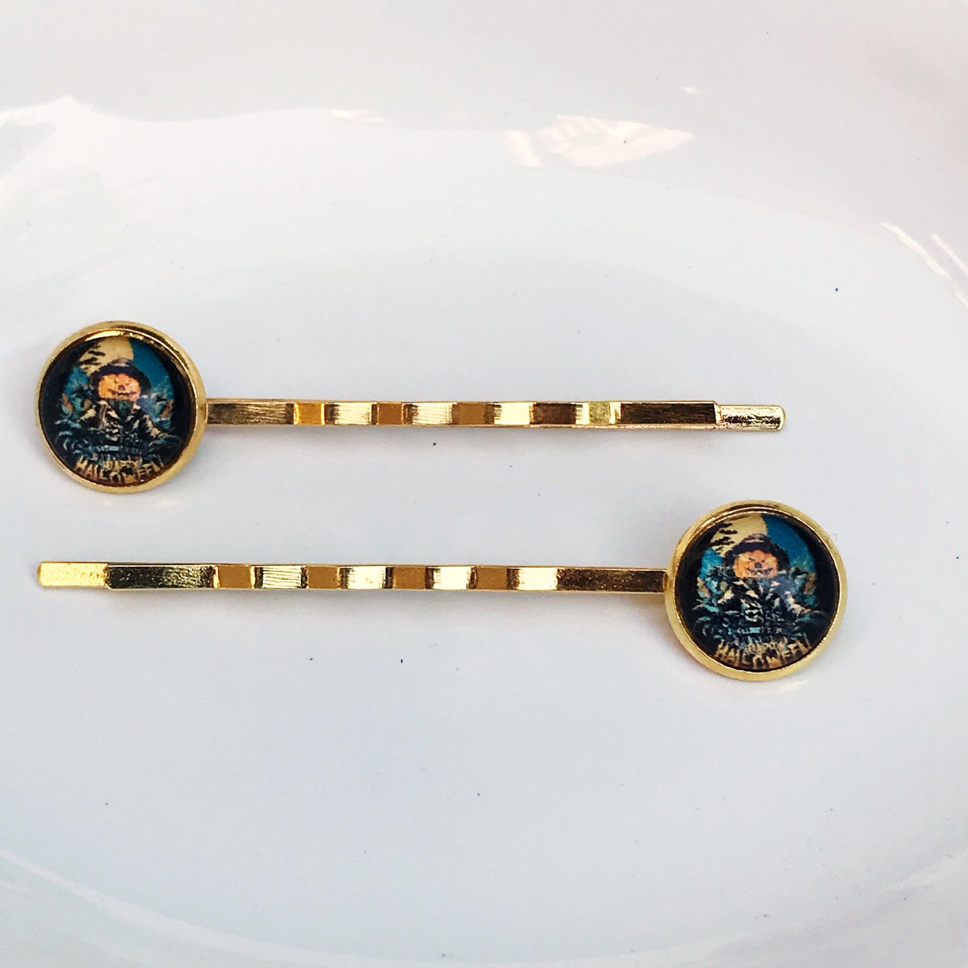 Halloween Scarecrow Hair Pins, Halloween Hair Clips, Halloween Barrettes, Pumpkin Head Hair Clips, Hair Clips for Woman, Pumpkin Bobby Pins