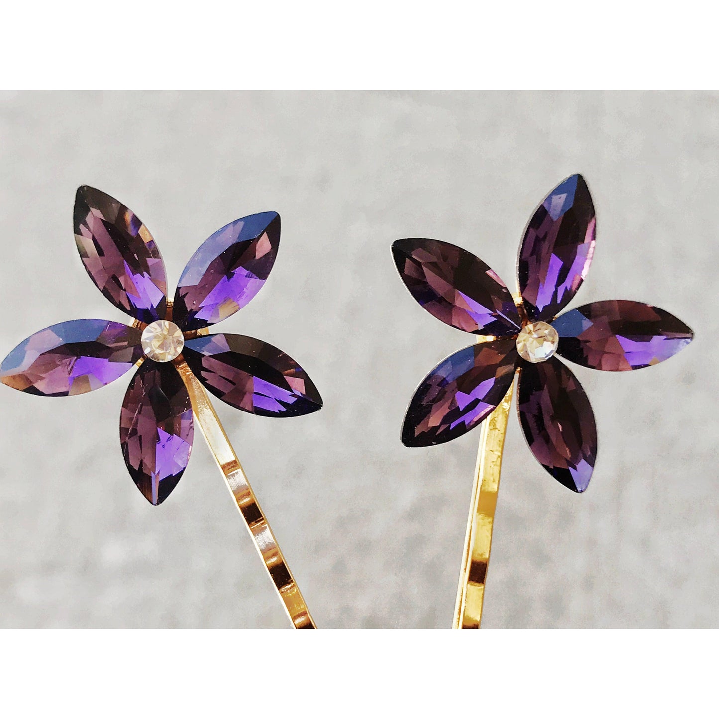 Rhinestone Hair Pin, Purple Flower Hair Pin, Hair Pin Womens, Decorative Bobby Pin, Wedding Hair Pin