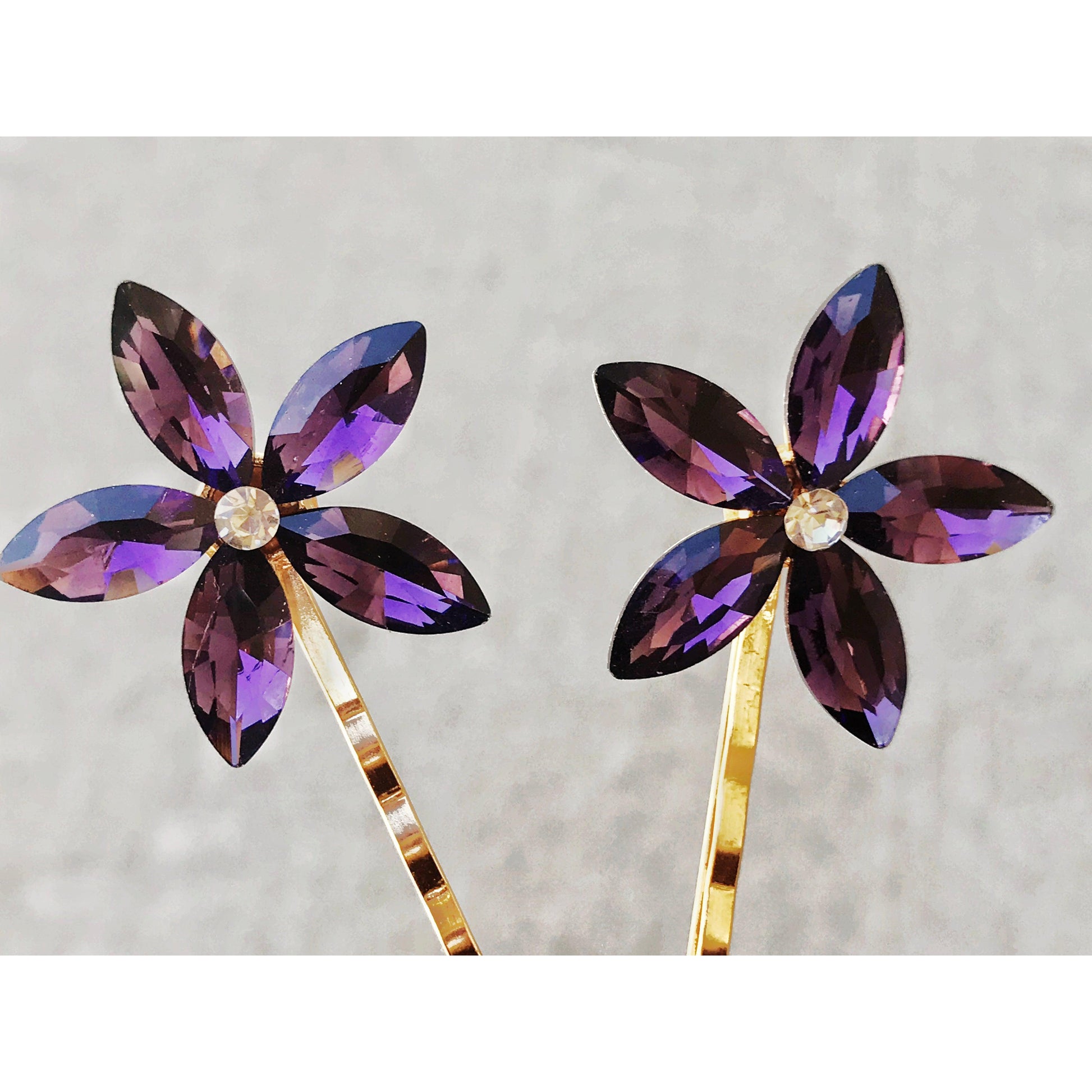 Rhinestone Hair Pin, Purple Flower Hair Pin, Hair Pin Womens, Decorative Bobby Pin, Wedding Hair Pin