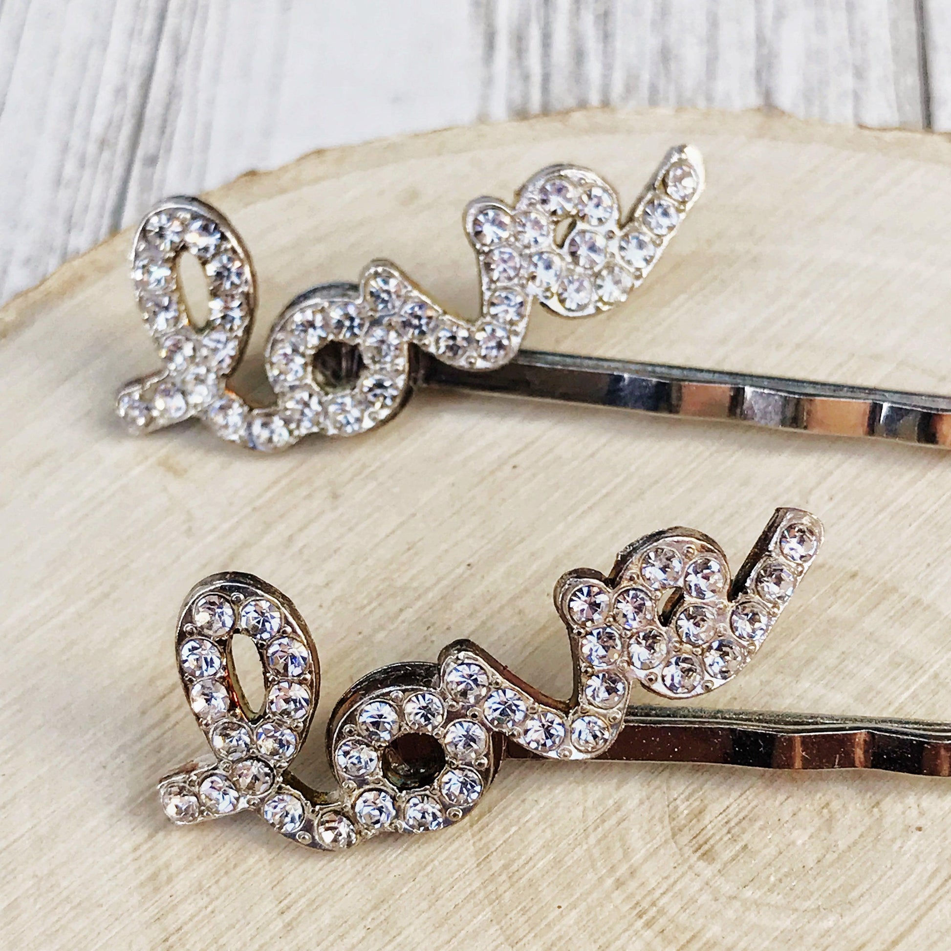 Rhinestone Hair Pins, Word Hair Clip, Barrette with Words, Love Bobby Pin, Trendy Hair Clips, Womens Hair Pin, Cute Bobby Pins, Gift for Her
