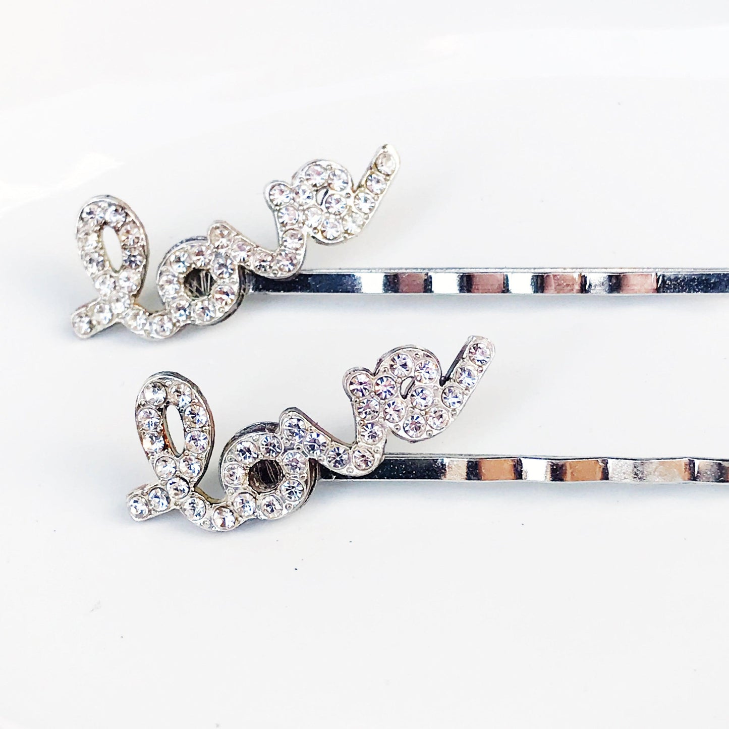 Rhinestone Hair Pins, Word Hair Clip, Barrette with Words, Love Bobby Pin, Trendy Hair Clips, Womens Hair Pin, Cute Bobby Pins, Gift for Her