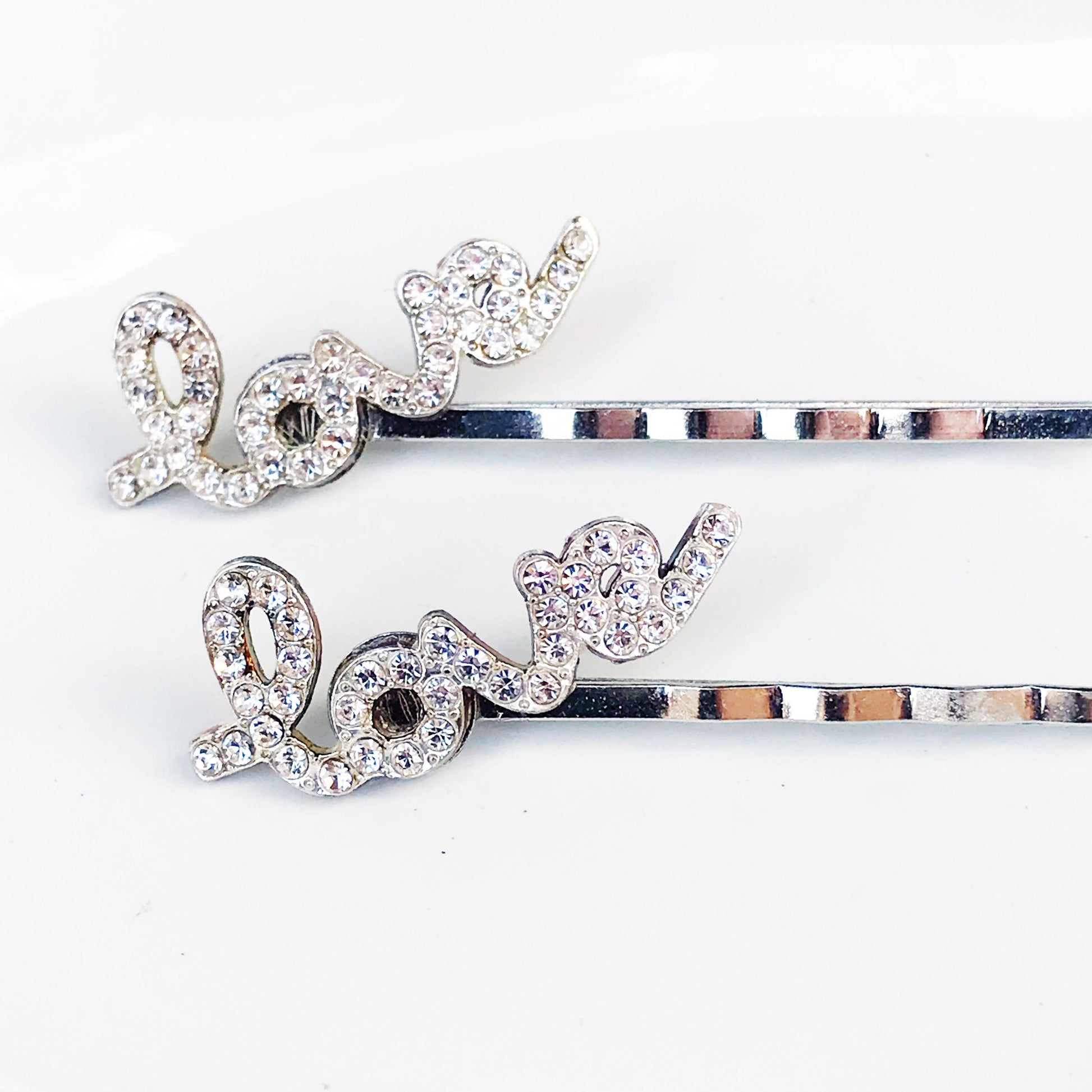 Rhinestone Hair Pins, Word Hair Clip, Barrette with Words, Love Bobby Pin, Trendy Hair Clips, Womens Hair Pin, Cute Bobby Pins, Gift for Her