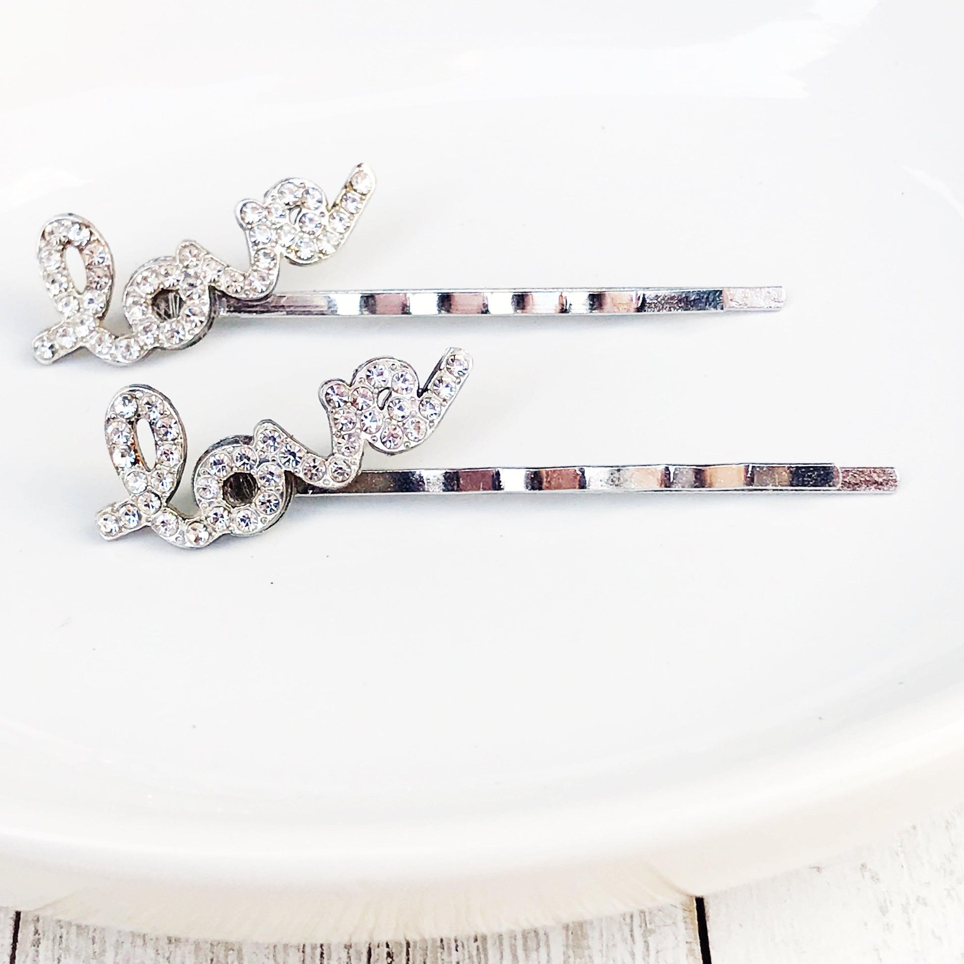 Rhinestone Hair Pins, Word Hair Clip, Barrette with Words, Love Bobby Pin, Trendy Hair Clips, Womens Hair Pin, Cute Bobby Pins, Gift for Her