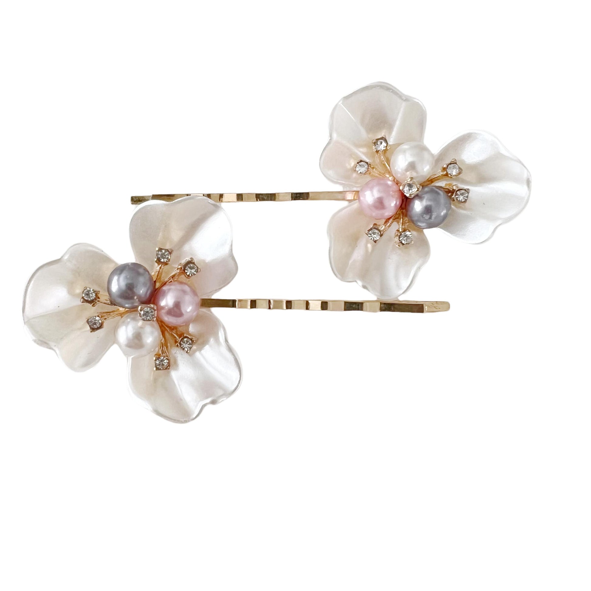 White Floral Hair Pin Set
