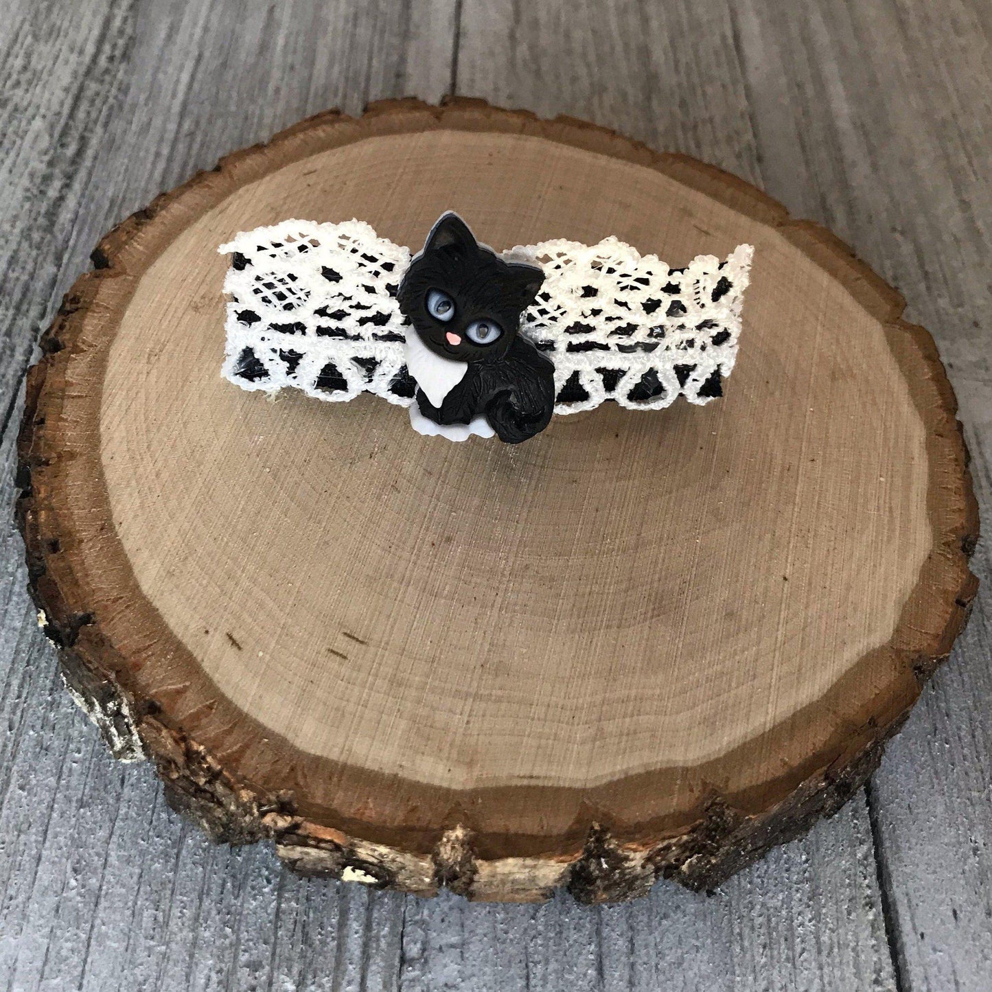 Black & White Cat Hair Clip - Adorable Feline-Inspired Accessory