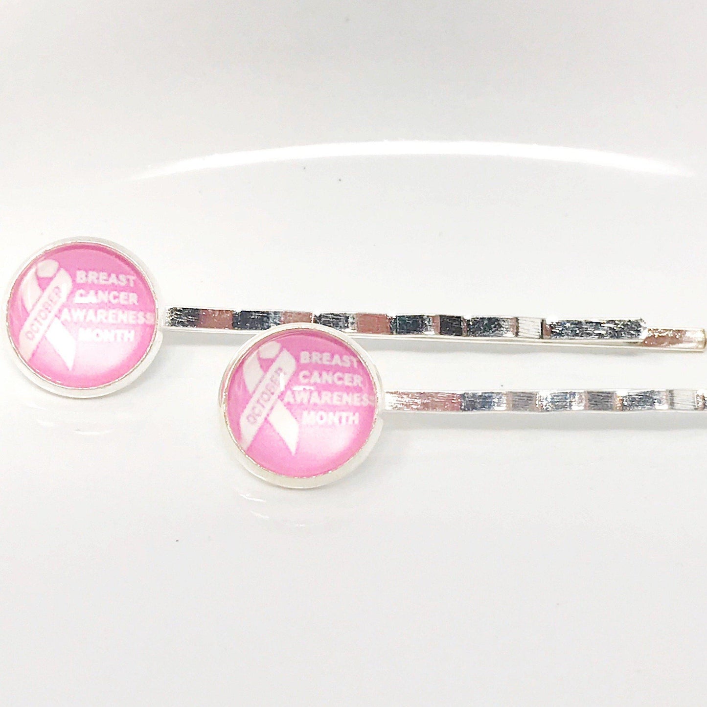 Breast Cancer Awareness Ribbon Hair Pins - Supportive and Stylish Accessories