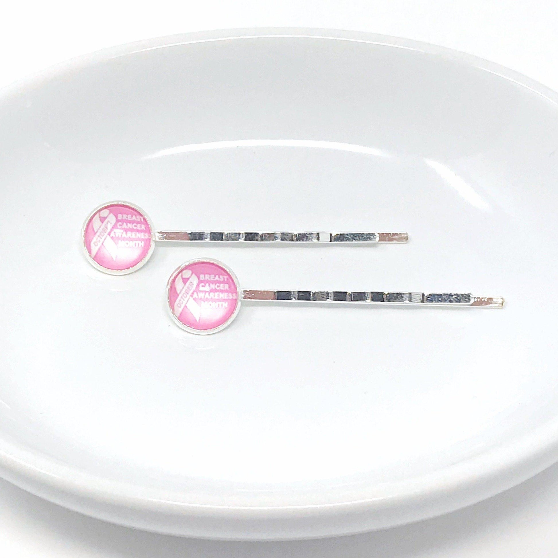 Breast Cancer Awareness Ribbon Hair Pins - Supportive and Stylish Accessories