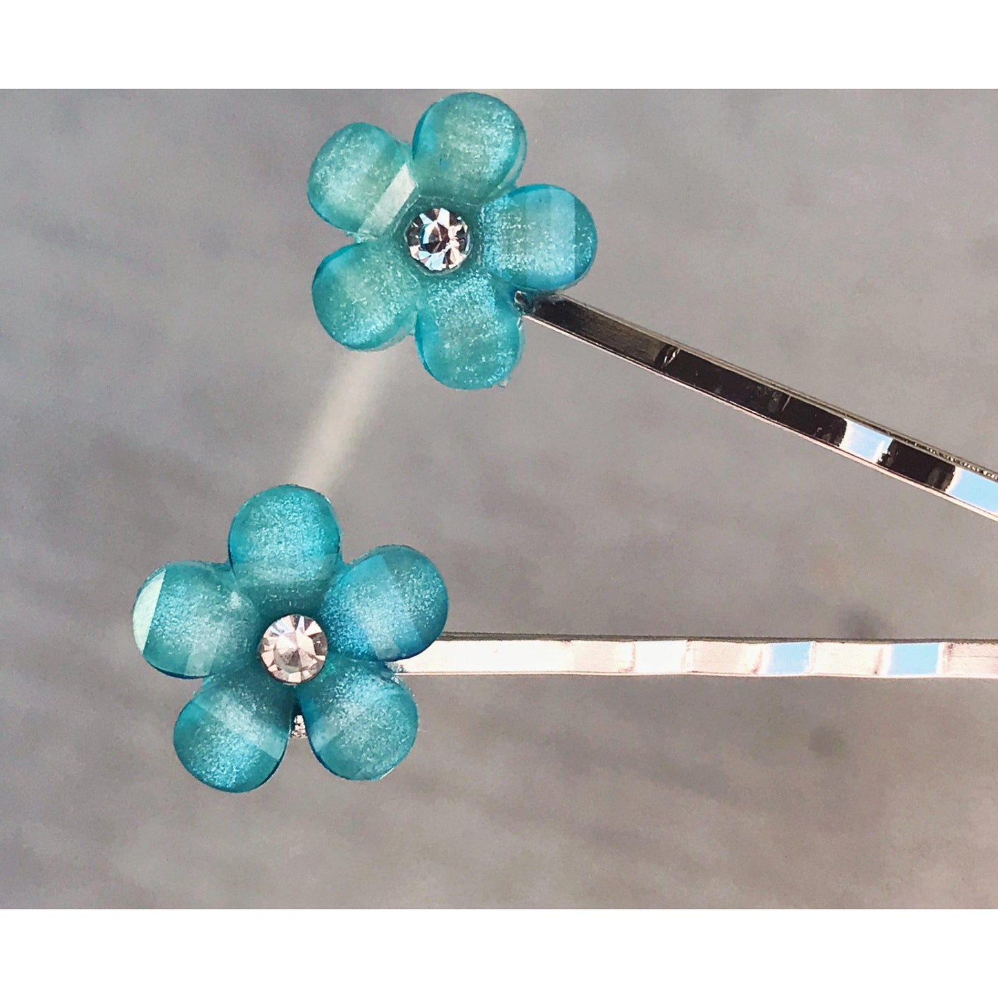 Flower Hair Pins, Wedding Hair Pins, Womens Hair Pins, Blue Flower Hair Pin, Bridal Hair Accessories, Flower Bobby Pins, Blue Rose Hair Pins