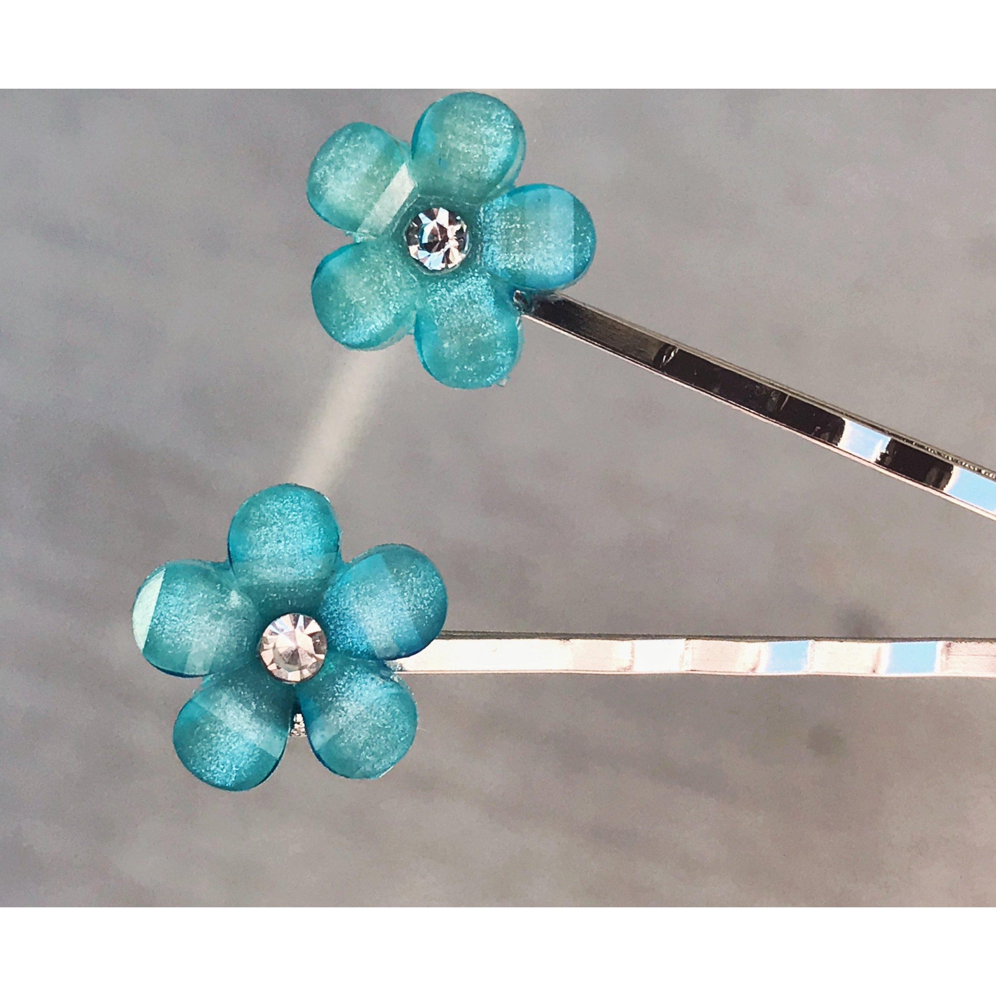 Flower Hair Pins, Wedding Hair Pins, Womens Hair Pins, Blue Flower Hair Pin, Bridal Hair Accessories, Flower Bobby Pins, Blue Rose Hair Pins