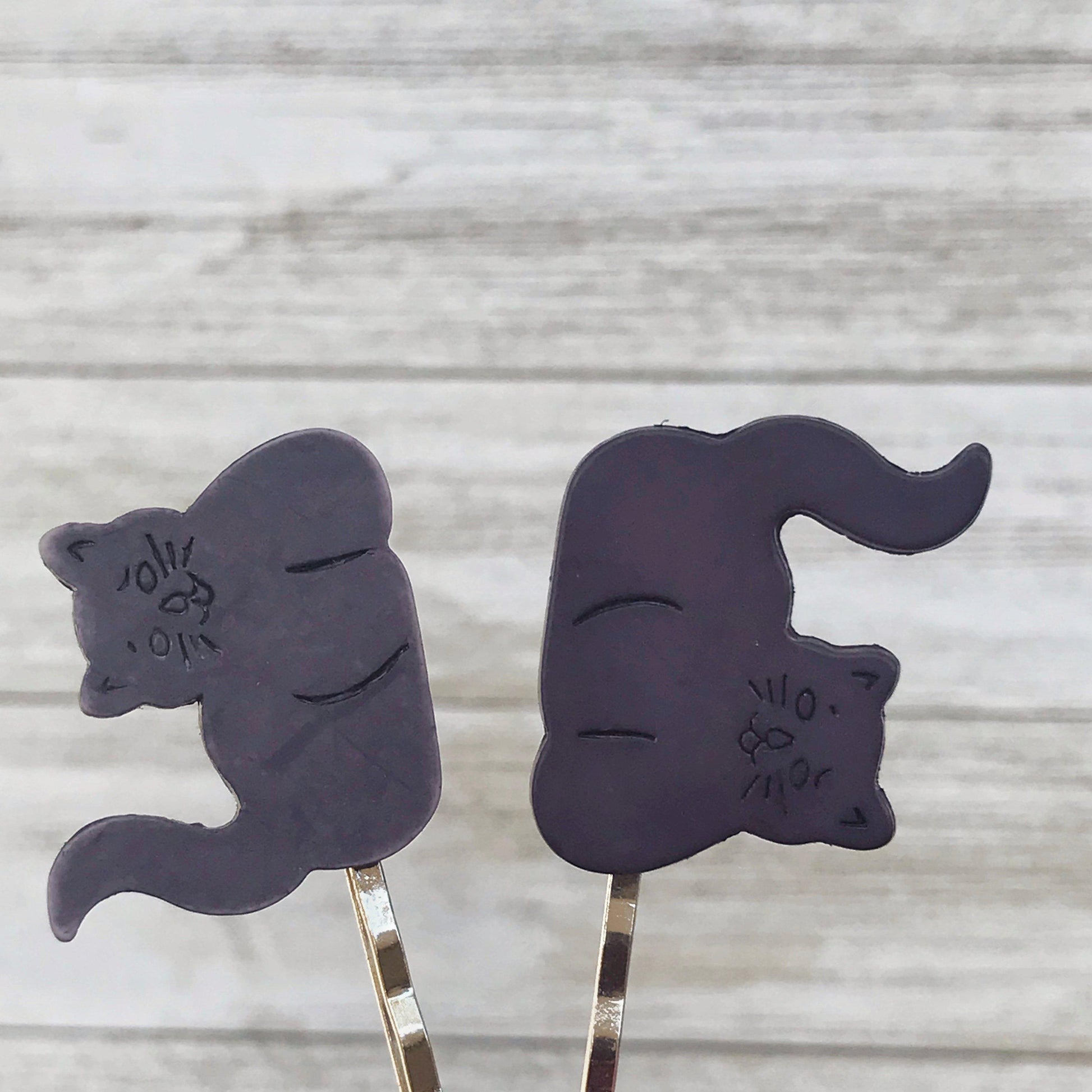 Gray Cat Hair Pins for Women and Girls