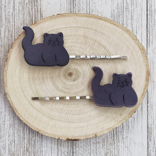 Gray Cat Hair Pins for Women and Girls