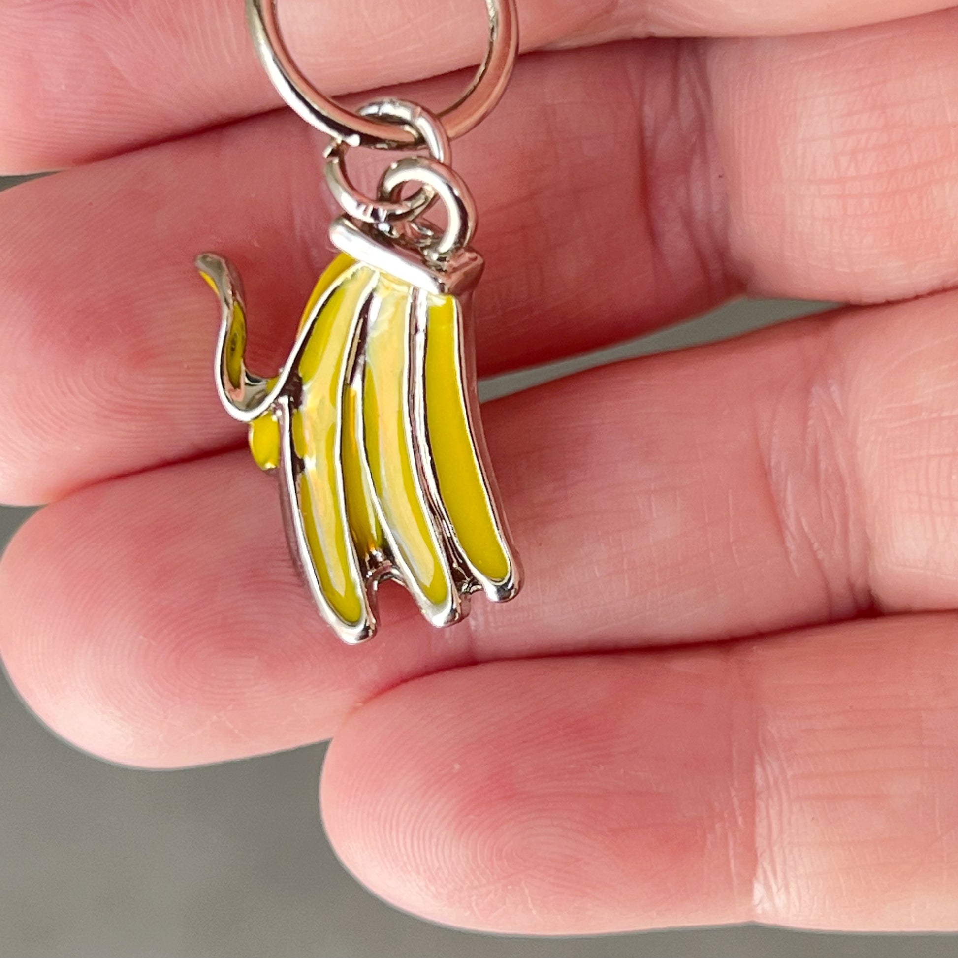 Fruit Zipper Pull Keychain Charm with Rhinestones