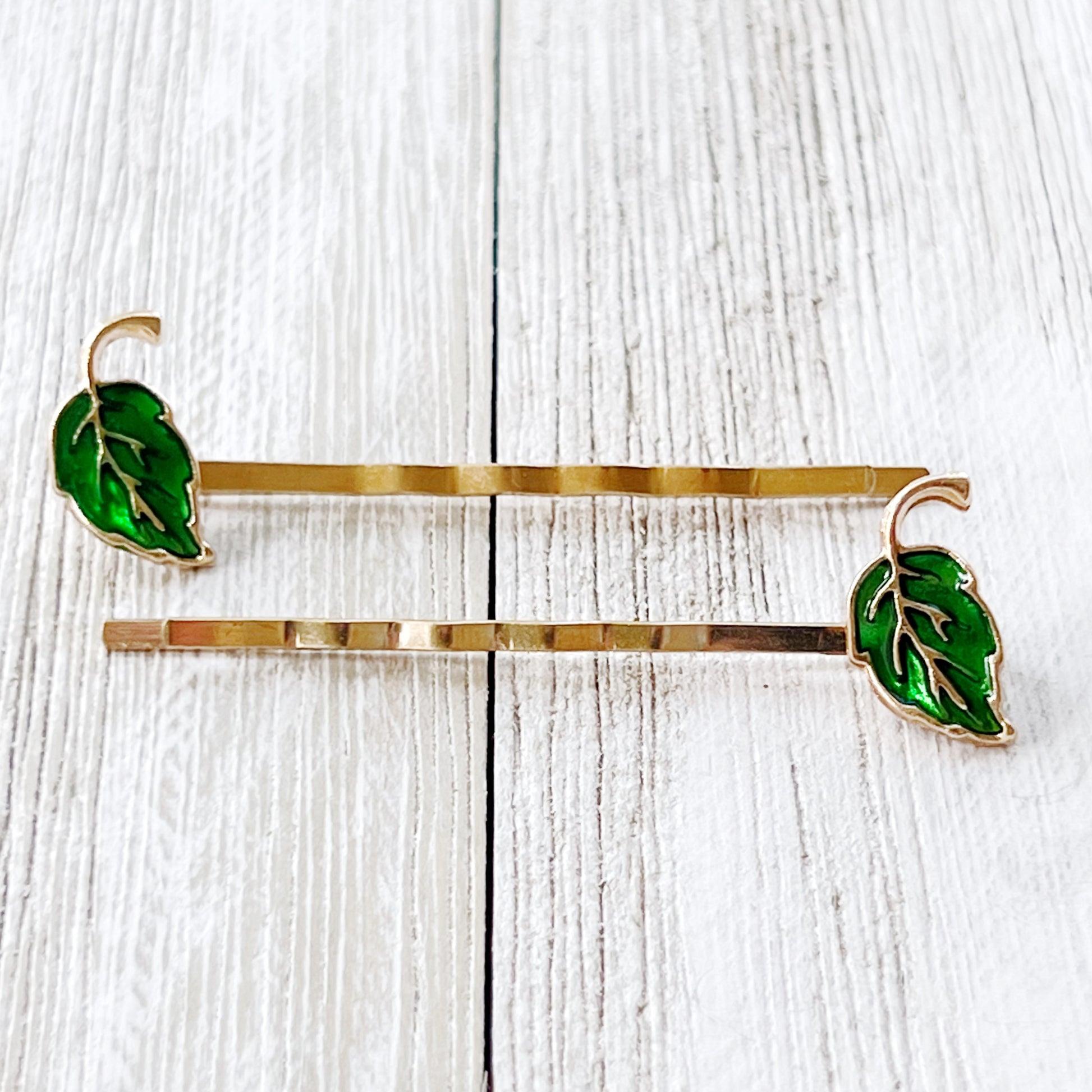 Green Fall Leaf Hair Pins, Hair Pin for Women, Decorative Bobby Pin, Womens Barrette, Bobby Pin for Hair, Decorative Hair Pin