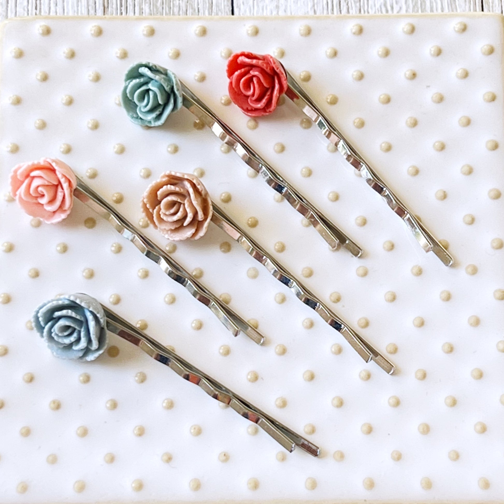 Floral Bobby Pin, Flower Hair Pin Wedding Hair Piece Embellished Boho Hair Pin Bridal Hair Accessory