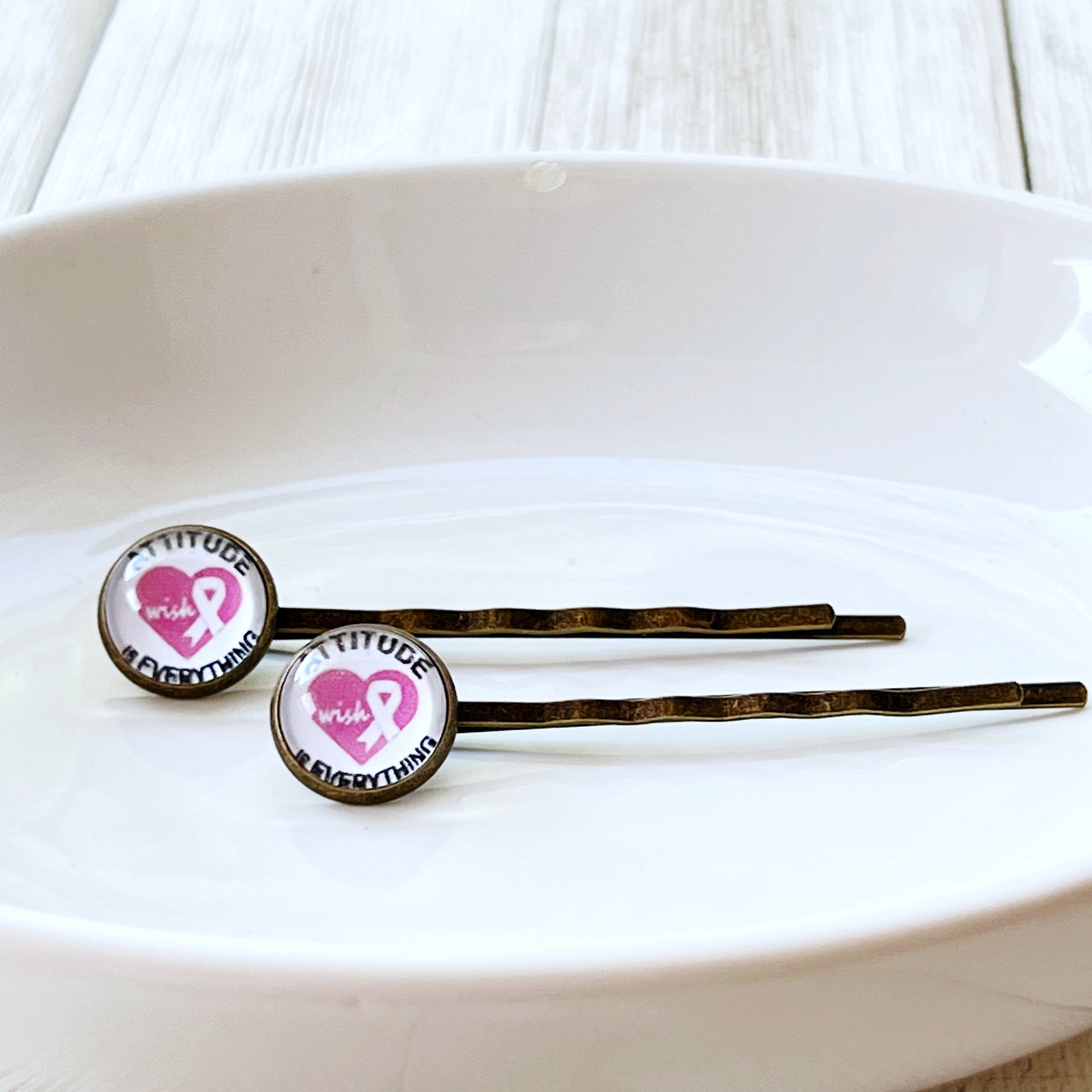 Breast Cancer Awareness Ribbon Hair Pins - Supportive and Stylish Accessories