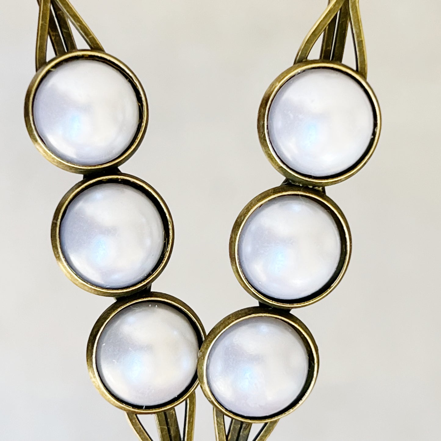 Silver White Pearl Hair Clips, Antiqued Bronze Barrette, Wedding Hair Jewelry, Womens Hair Clip, Womans Barrette, Bridal Hair Piece, Cute Clip