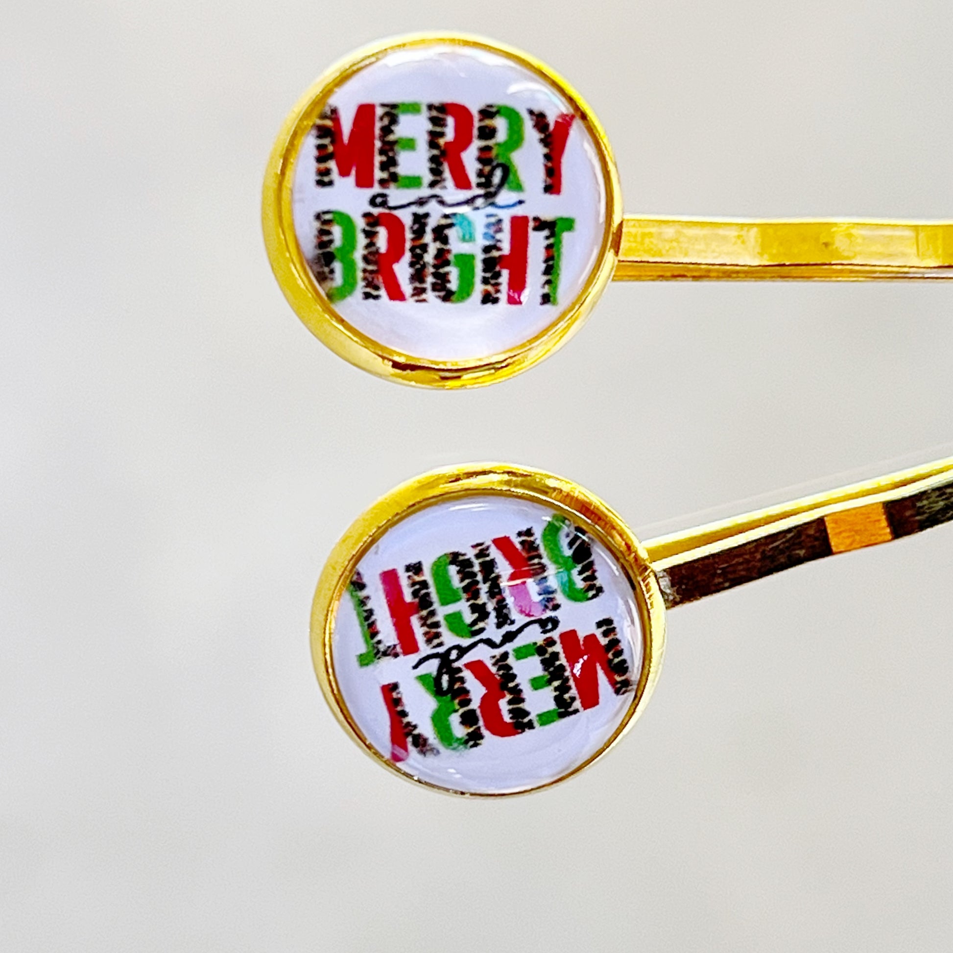 Merry & Bright Christmas Holiday Bobby Pins