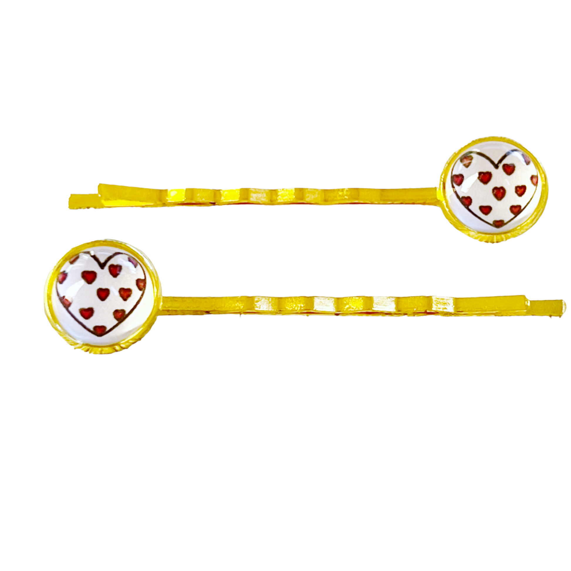 Red & Black Heart Hair Pins